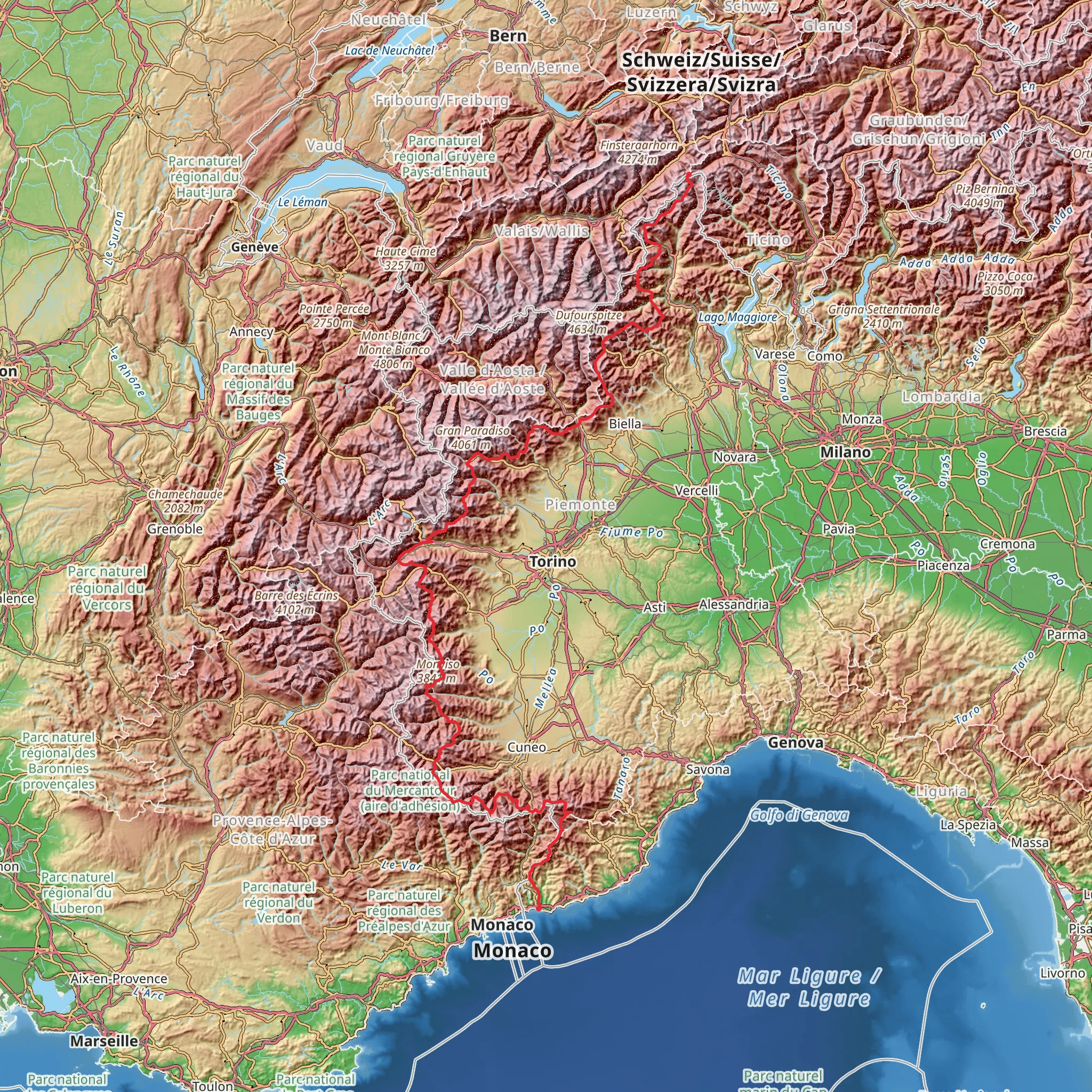 Grande Traversata delle Alpi mobile static map