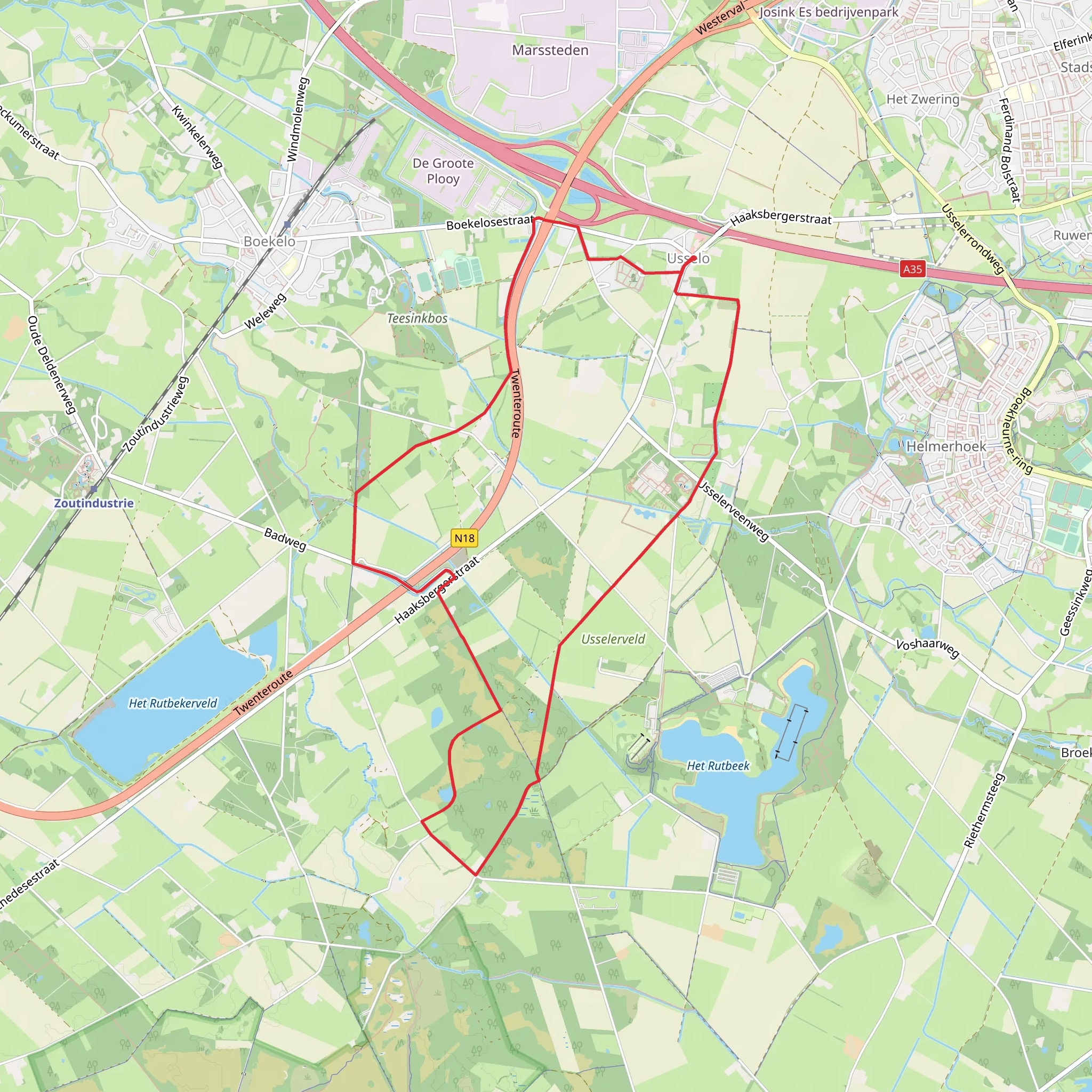 Lammerkin Weg and Rondje Enschede Loop mobile static map
