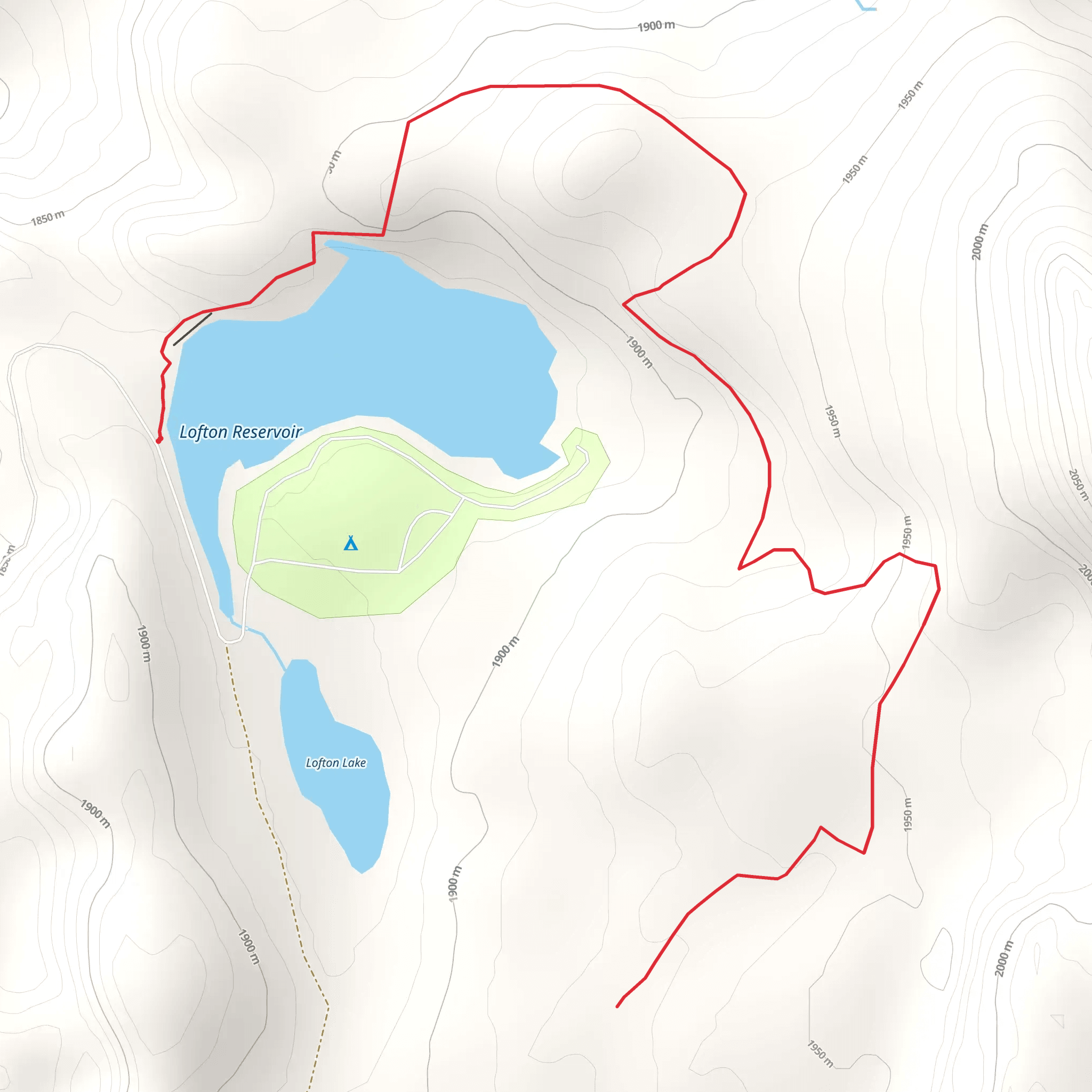 Lofton Reservoir Trail mobile static map