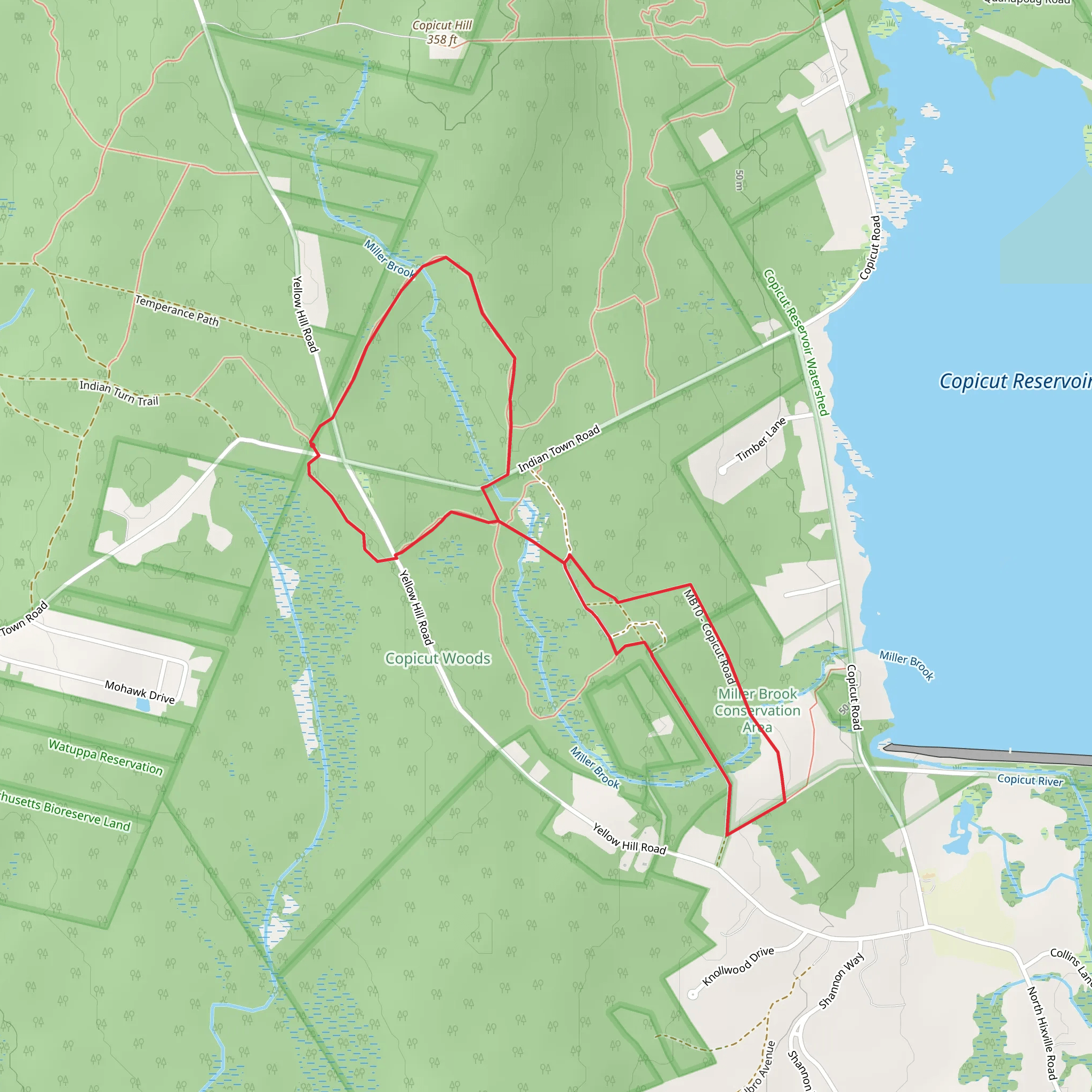 Miller Brook - Costa Mello Loop mobile static map
