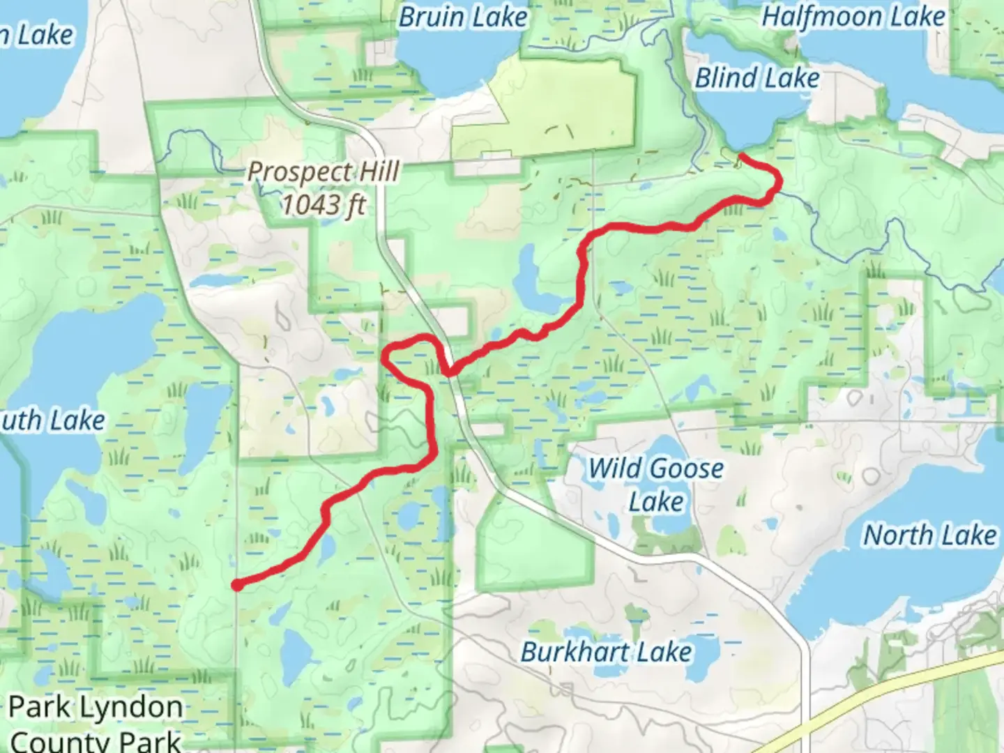 An image depicting the trail Waterloo - Pinckney Hiking Trail and its surrounding area.