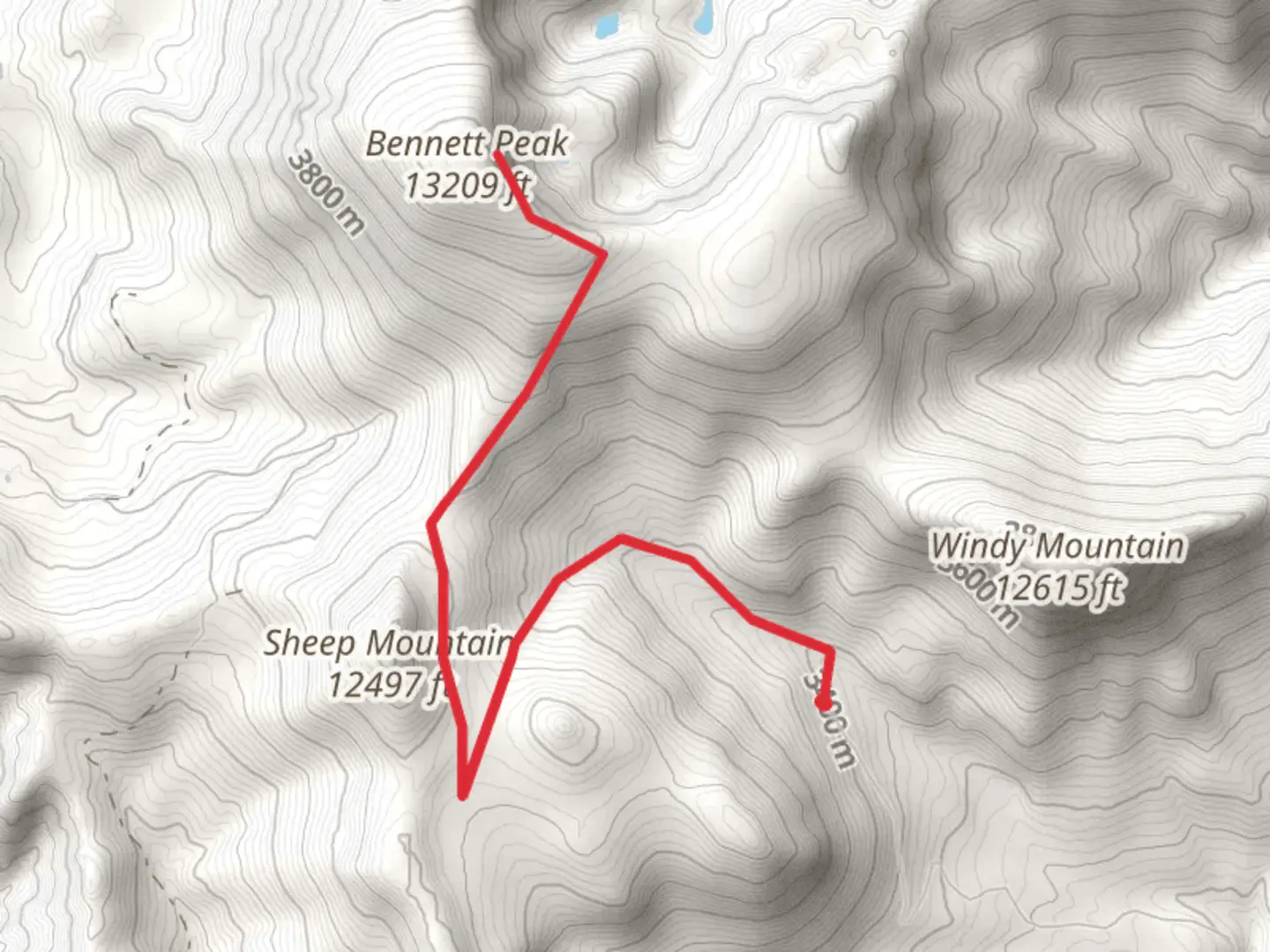 An image depicting the trail Bannett Peak and its surrounding area.