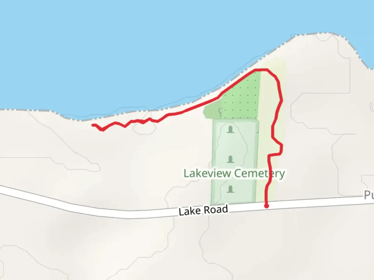 An image depicting the trail Lakeview Cemetery Trail - Pultneyville and its surrounding area.