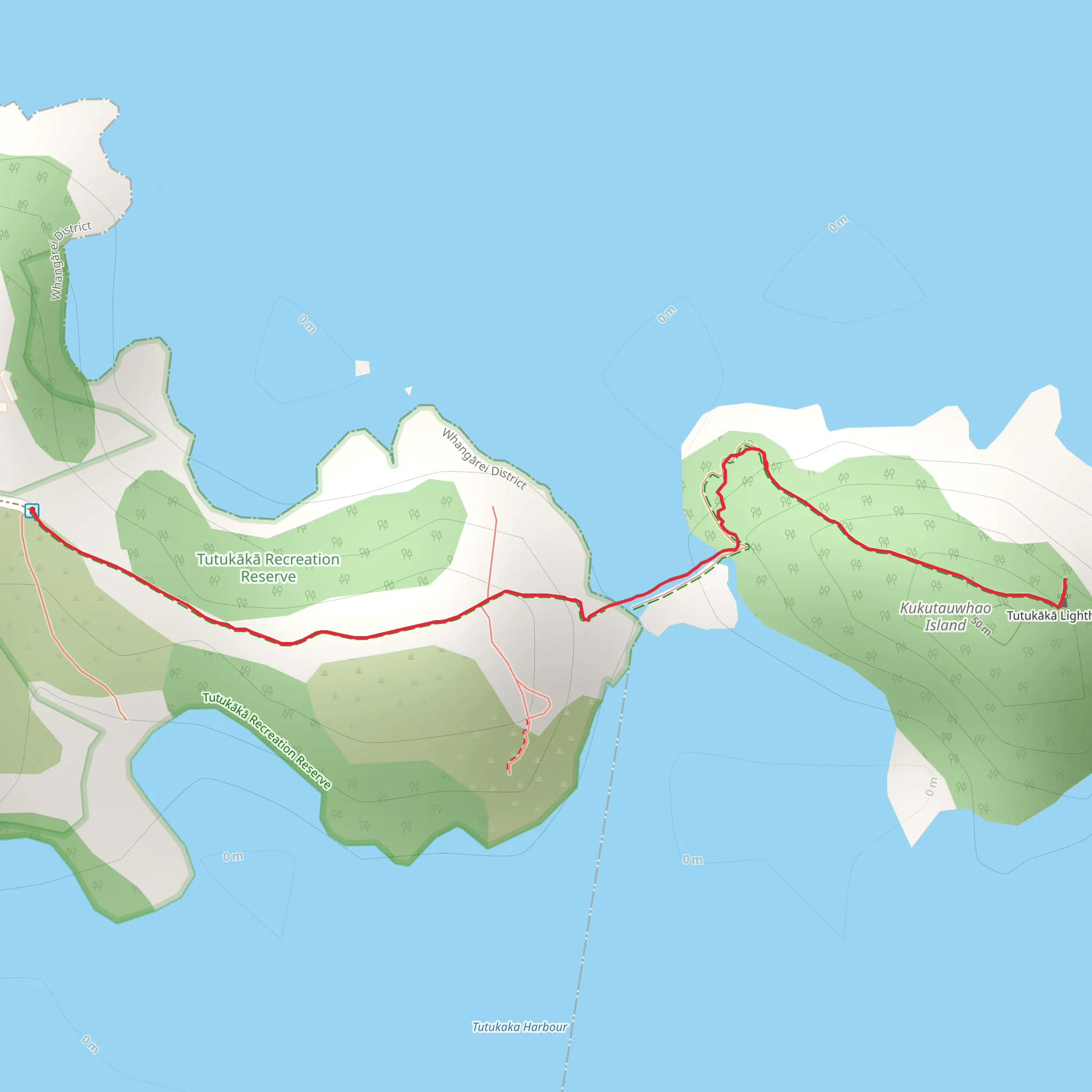 Tutukaka Lighthouse Trail mobile static map