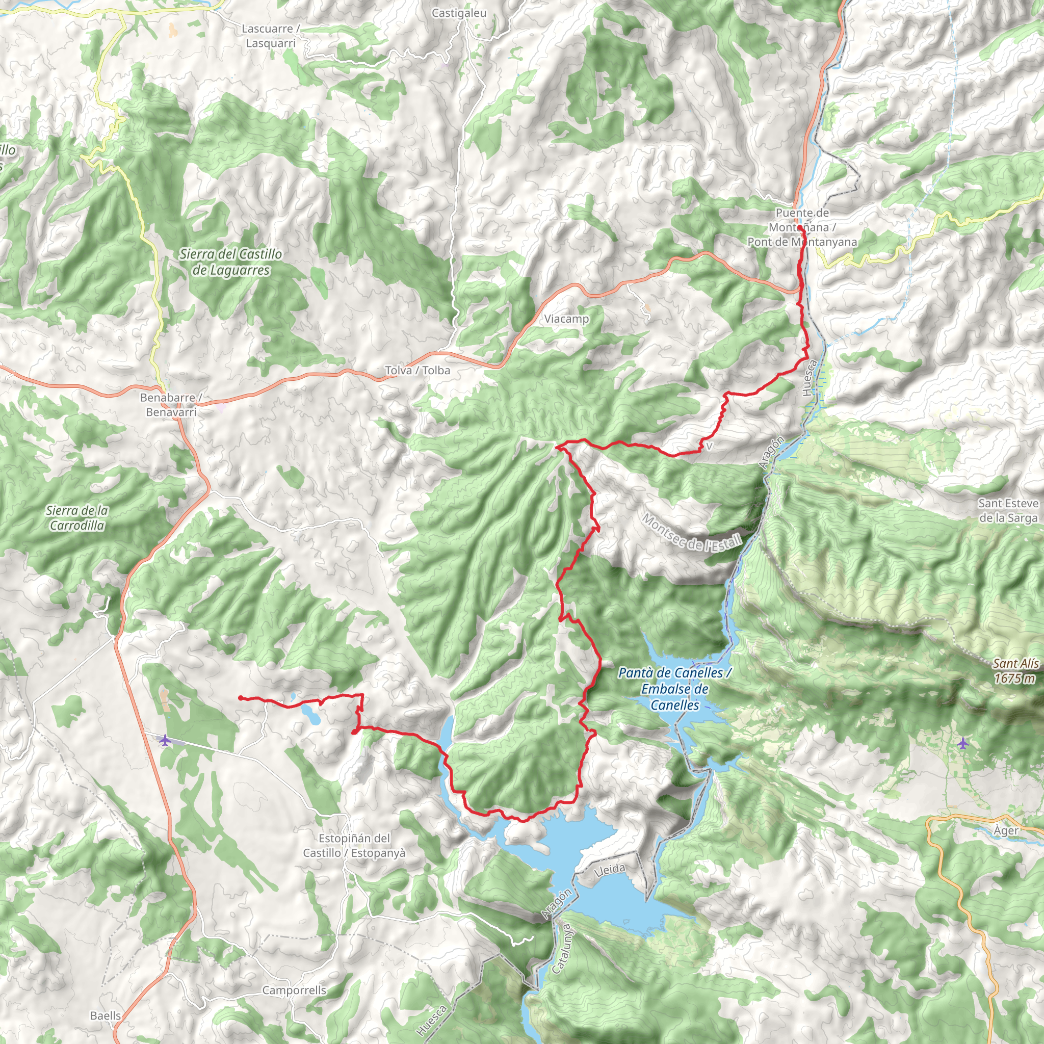 Sierra de Montsec Cross Path PR HU 45 mobile static map