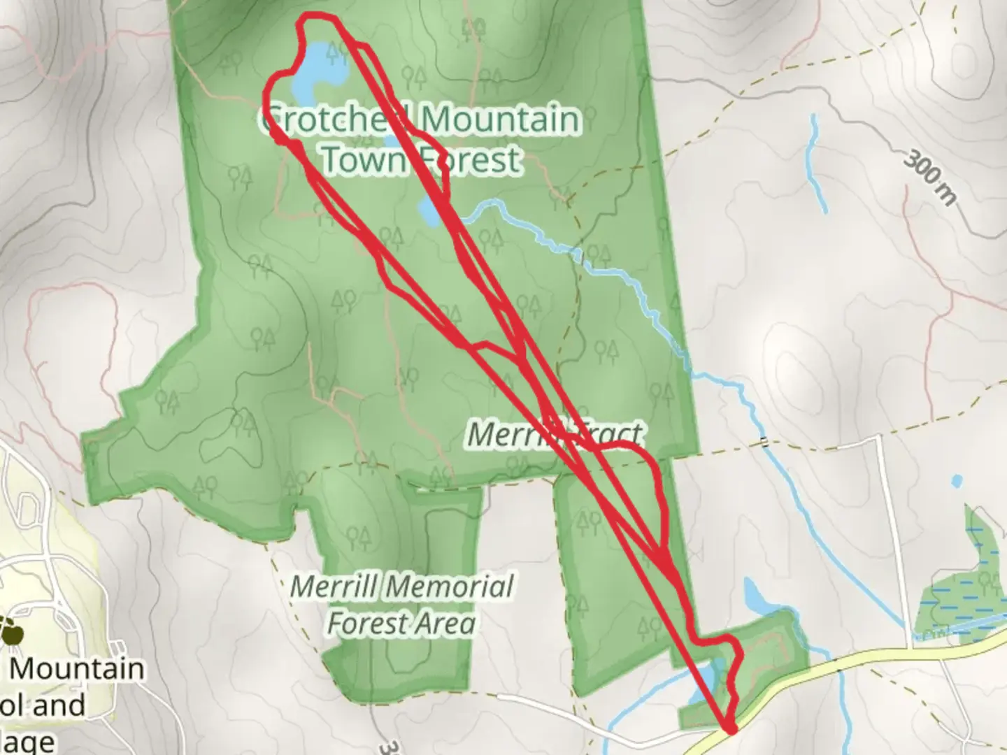 An image depicting the trail Town Forest Loop and its surrounding area.