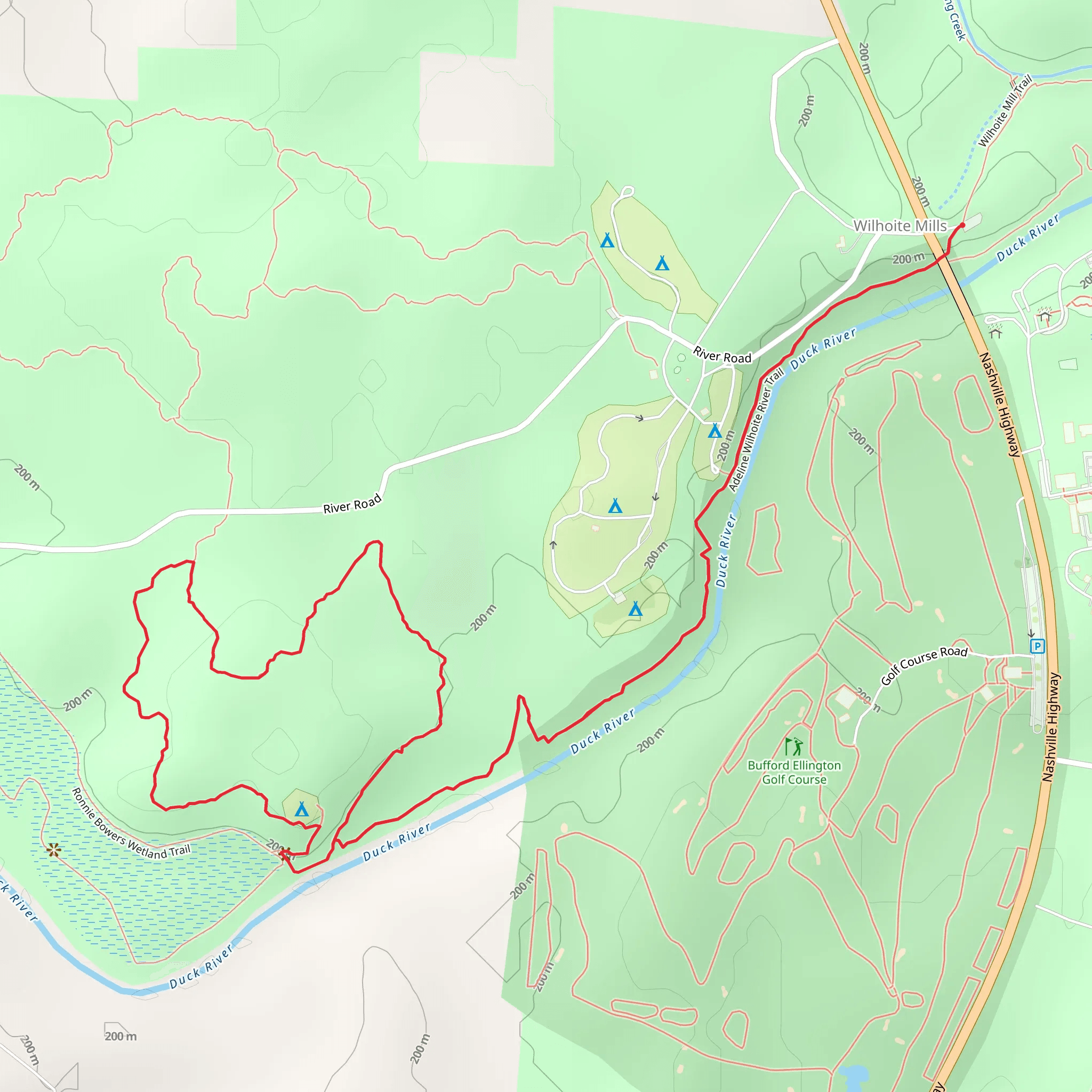 Adeline Wilhoite River Trail mobile static map