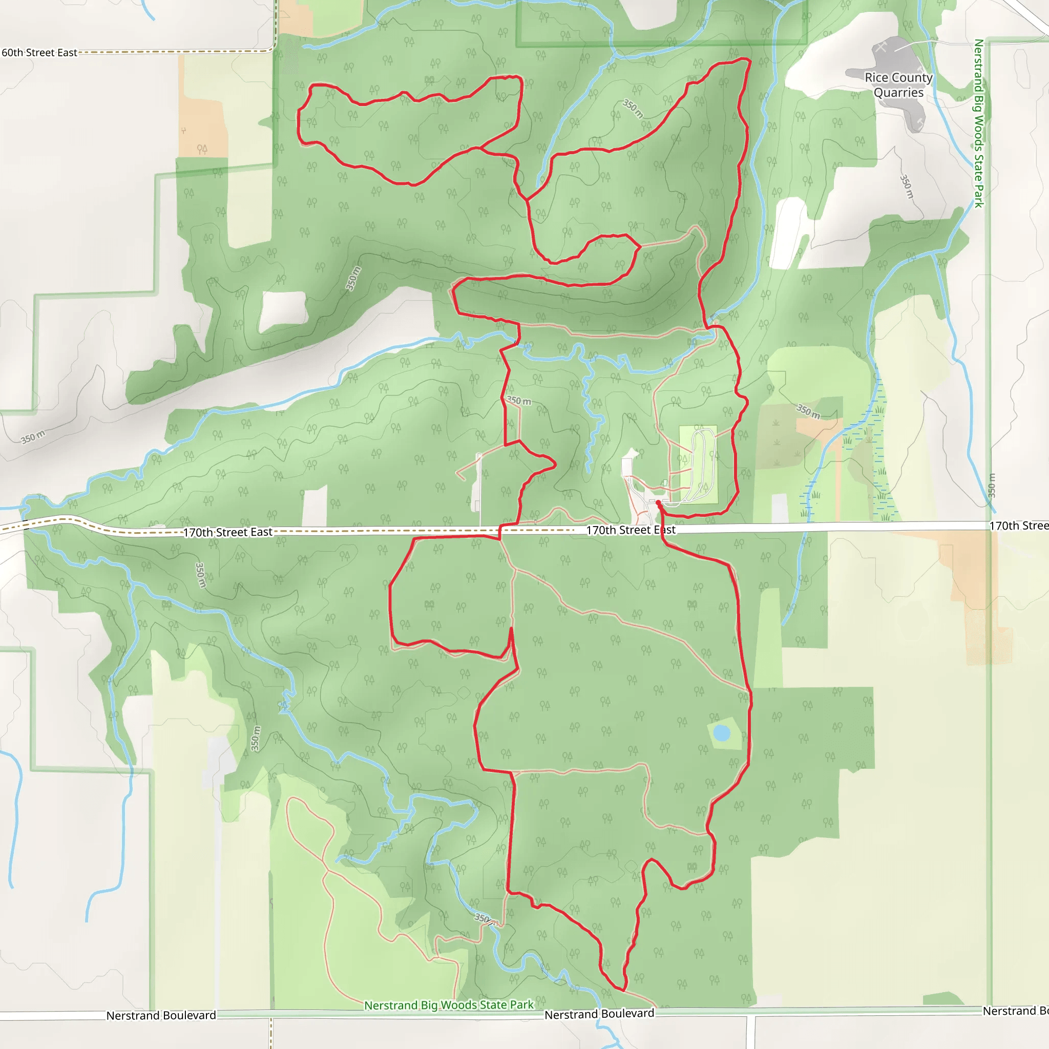 Hidden Falls, Hope, Fawn and White Oak Loop Trail mobile static map