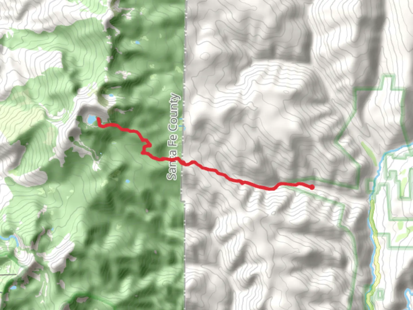 An image depicting the trail Lake Katherine via Trail 261 and its surrounding area.