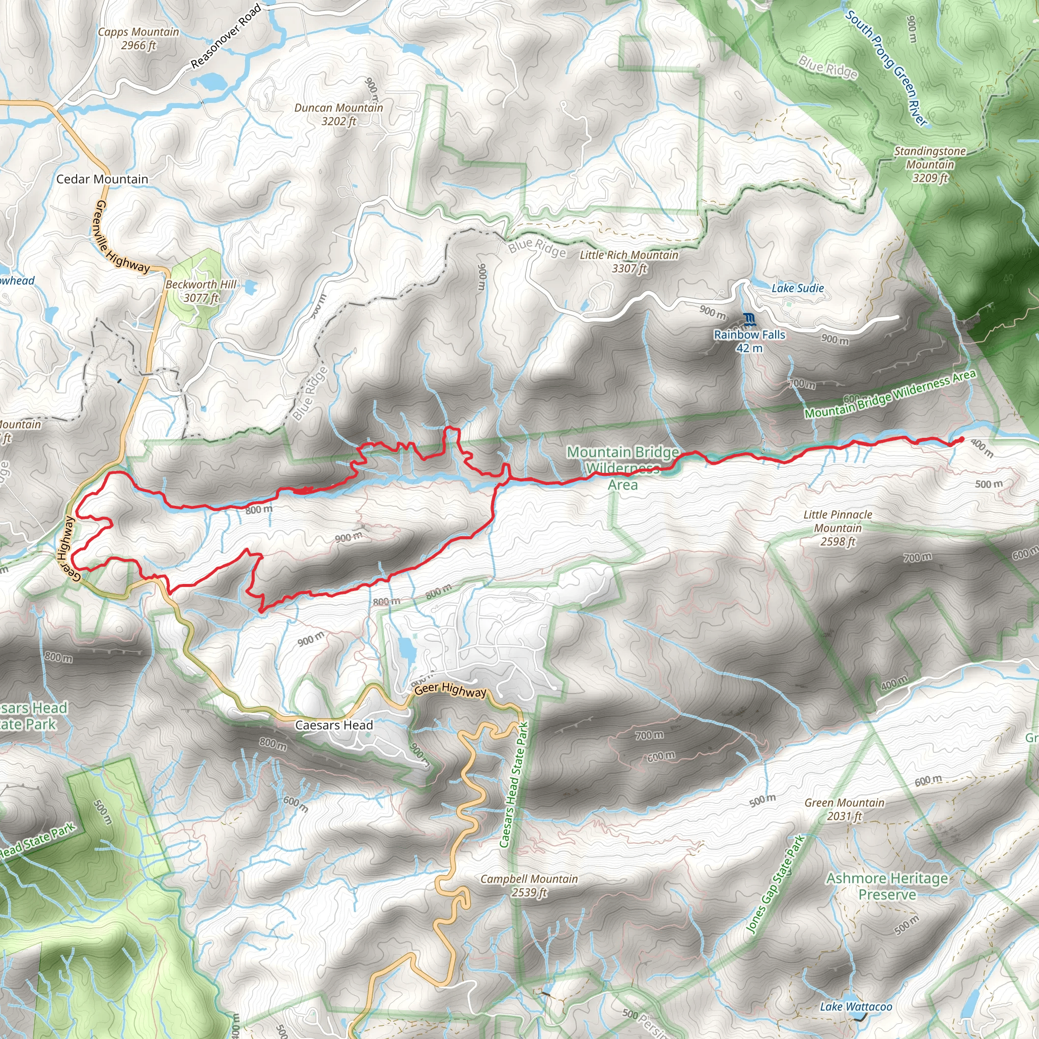 Coldspring Branch - Silver Steps - Jones Gap Loop Trail mobile static map