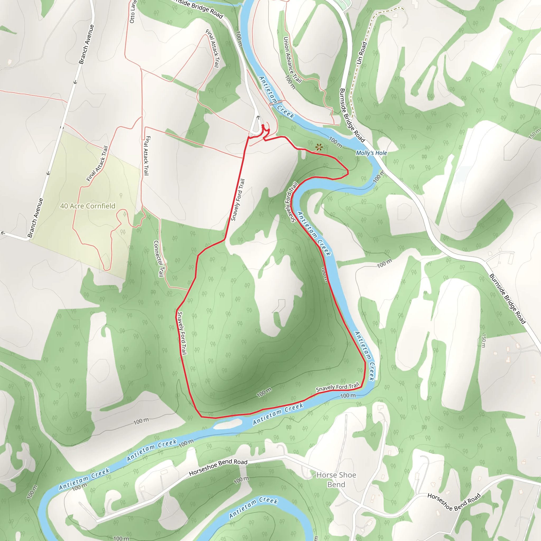Snavely Ford Loop Trail mobile static map