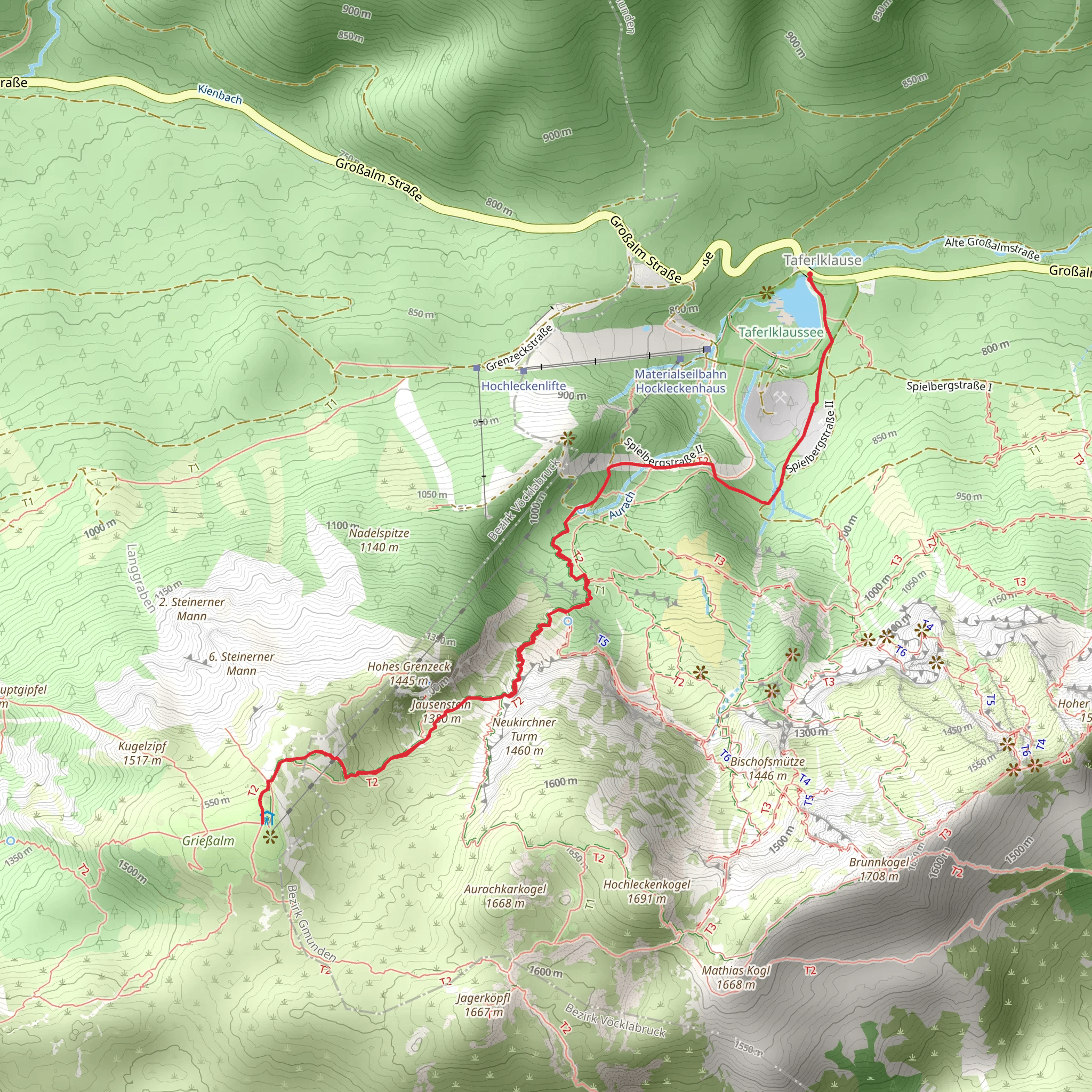 Lake Taferlklaussee to Hochleckenhaus mobile static map