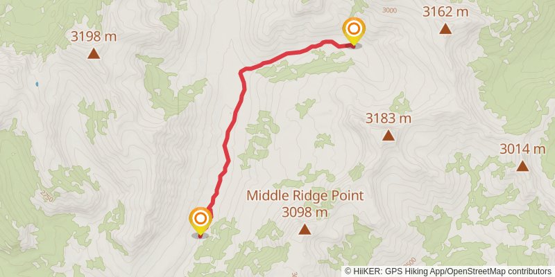 West Fork Hellroaring Trail via Sheep Creek Trail stage 2 Map