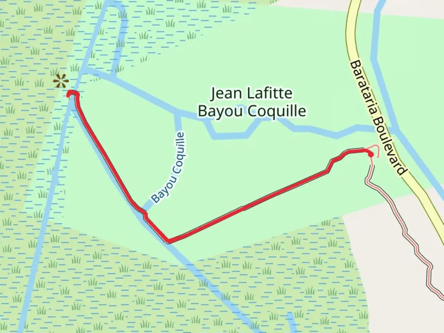 An image depicting the trail Bayou Coquille and Marsh Overlook Trail and its surrounding area.