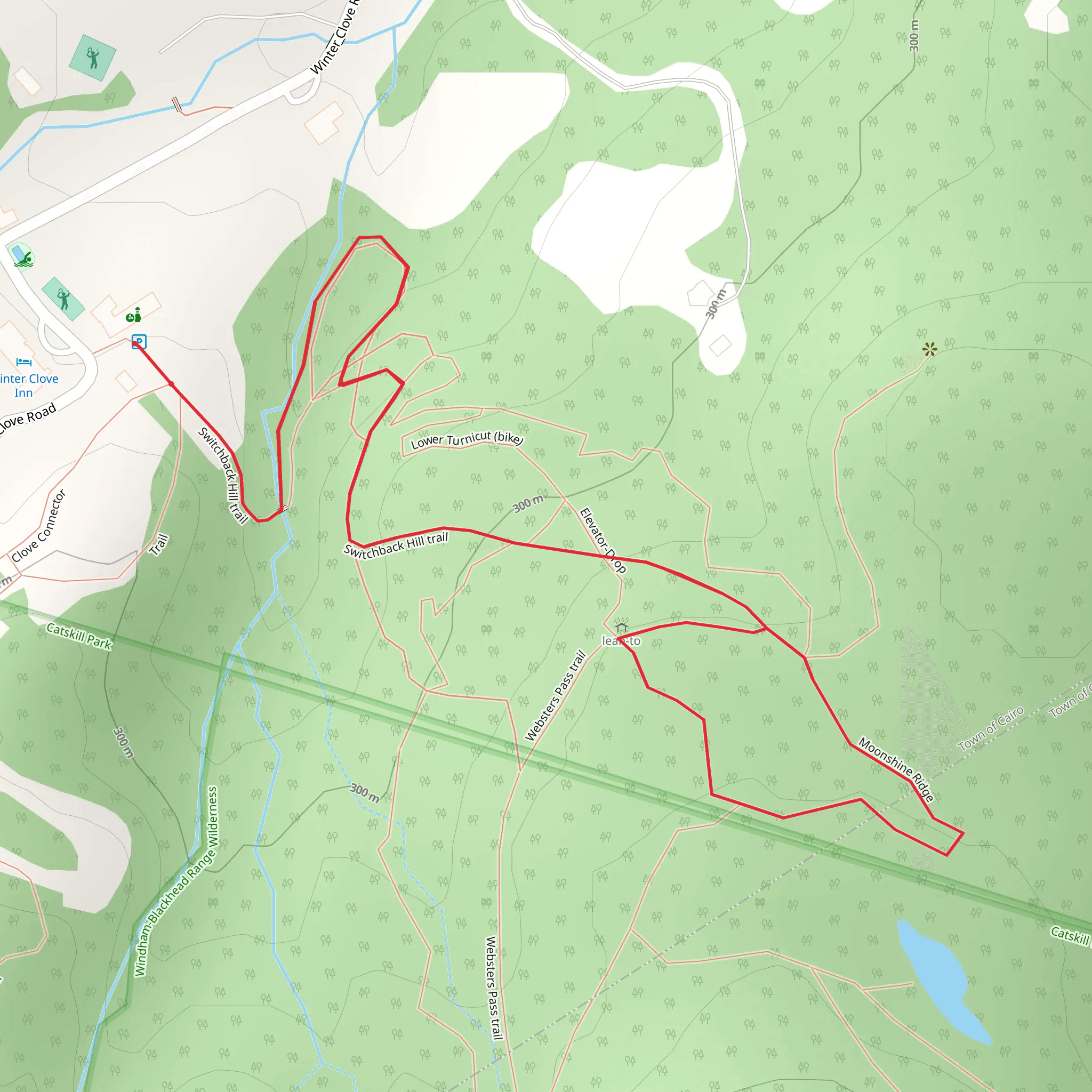Moonshine Ridge from Winter Clove Road mobile static map