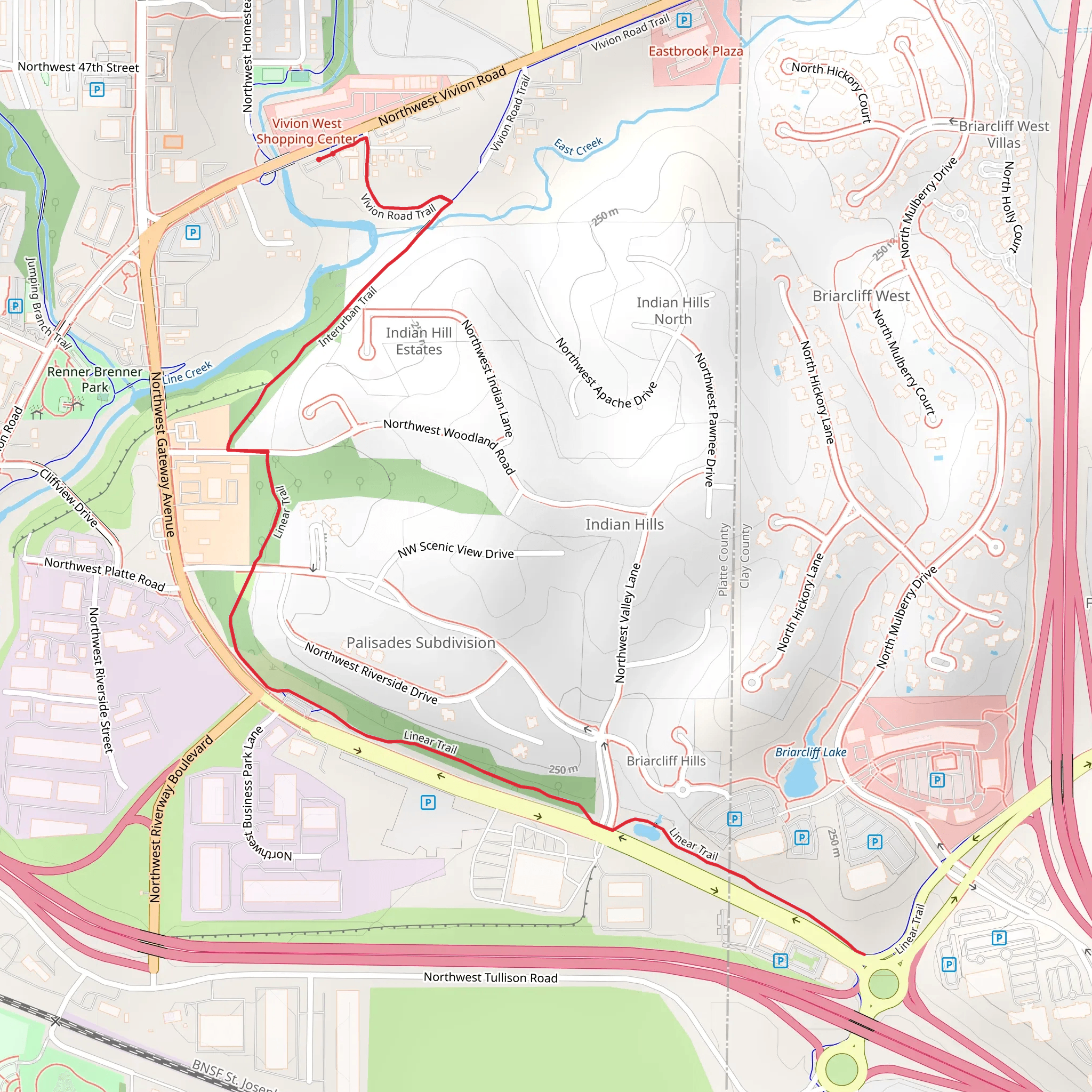 Interurban Trail and Linear Trail mobile static map