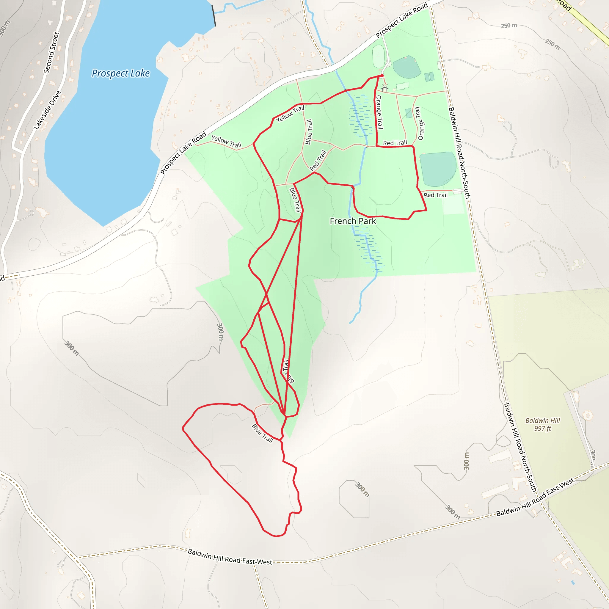 French Park Loop Trail mobile static map