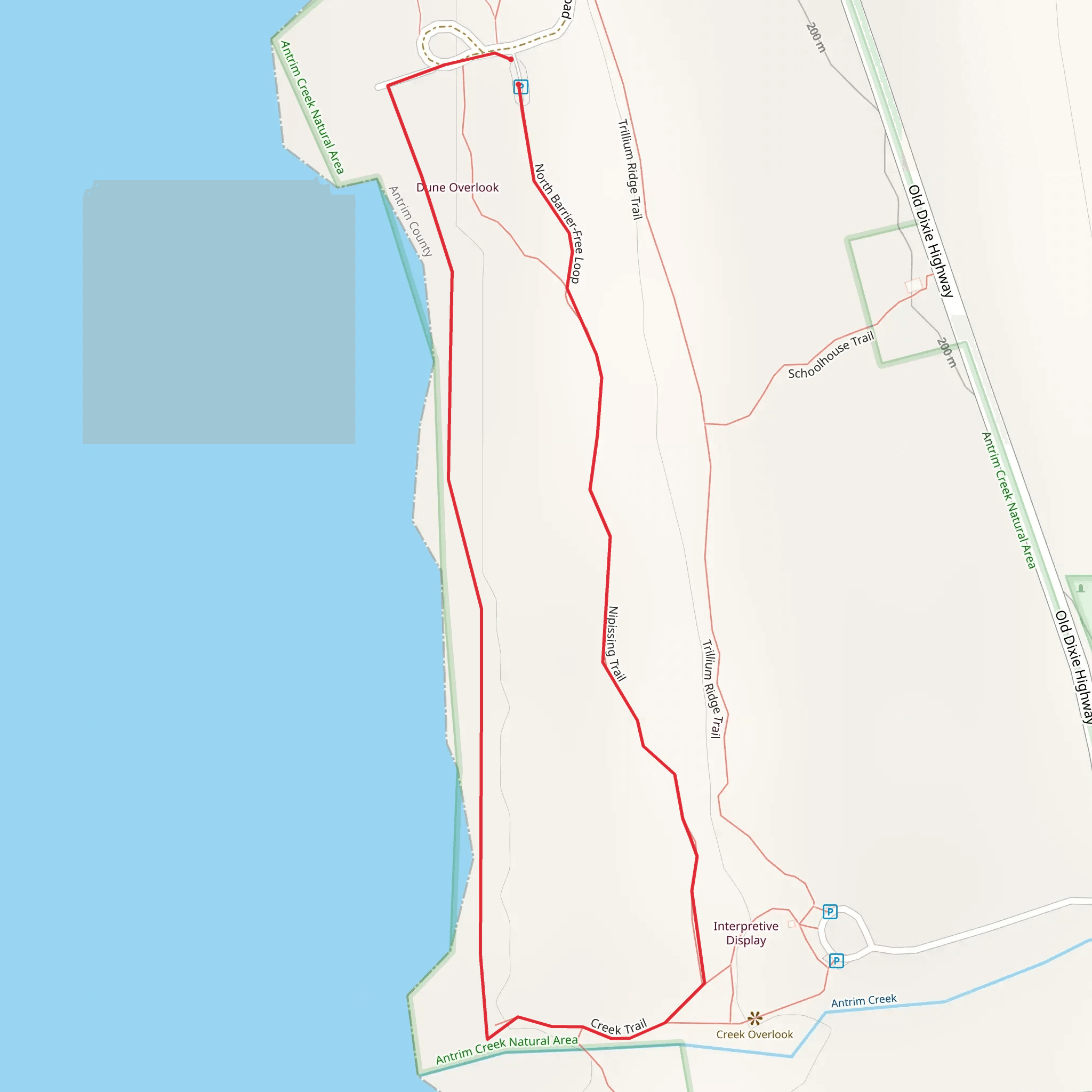 Rex Beach and Antrim Creek Loop mobile static map