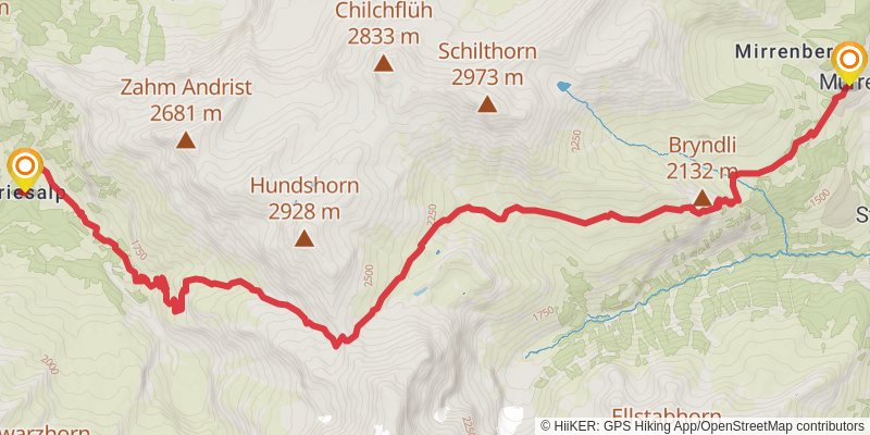 Alpine Pass Route stage 12 Map