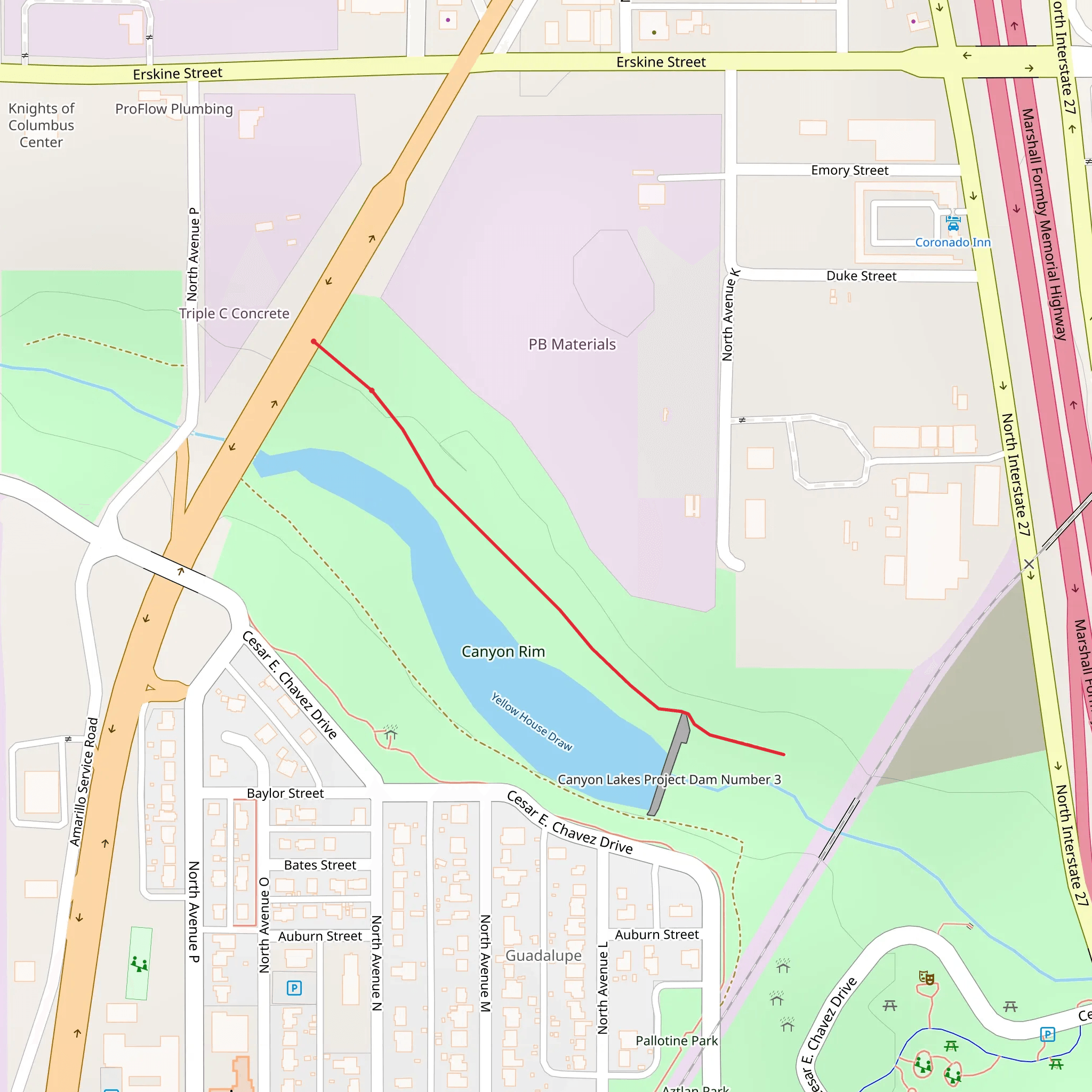 Vaquero Lake mobile static map