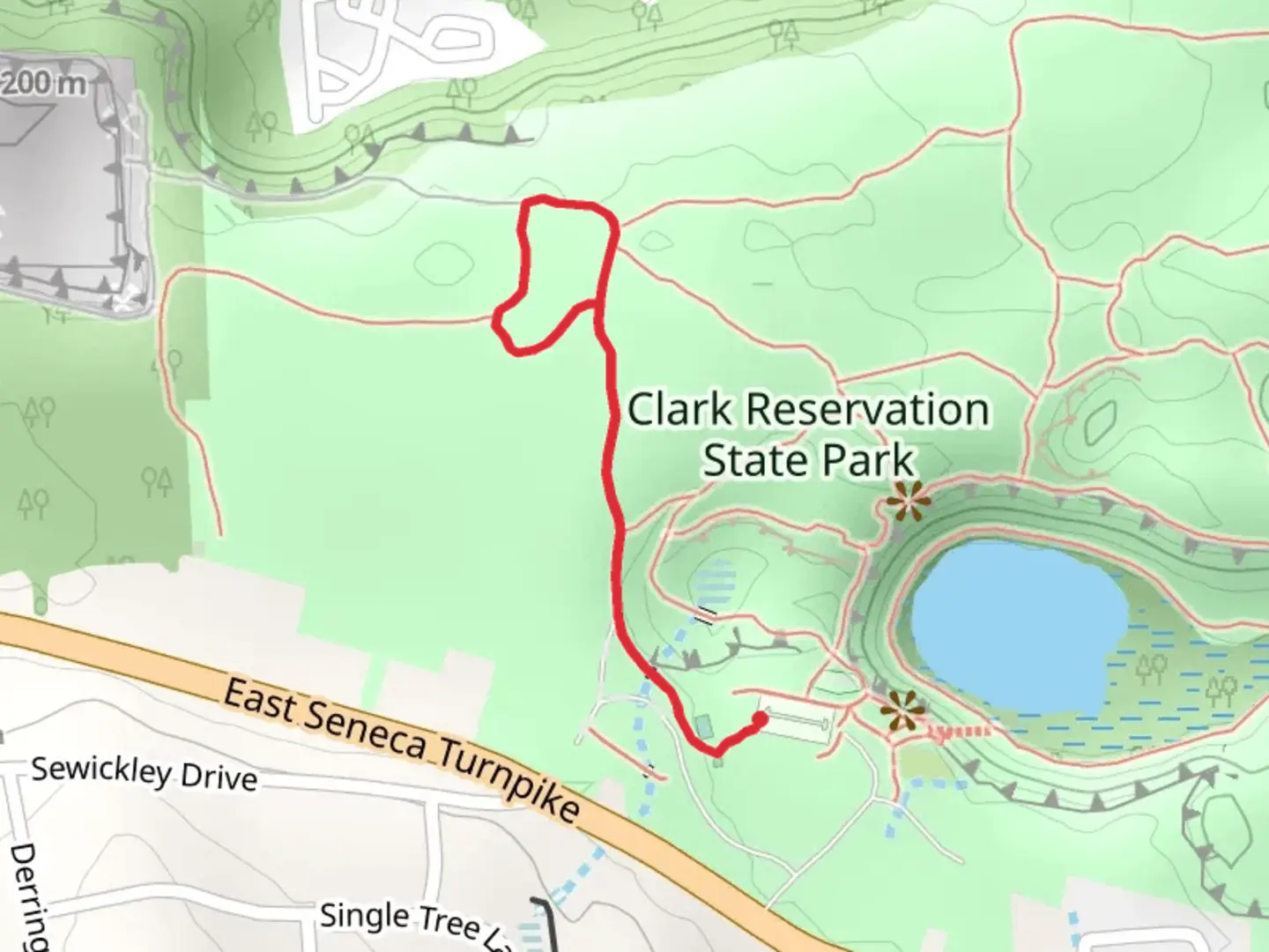 An image depicting the trail Clark Reservation Park Short Trail and its surrounding area.