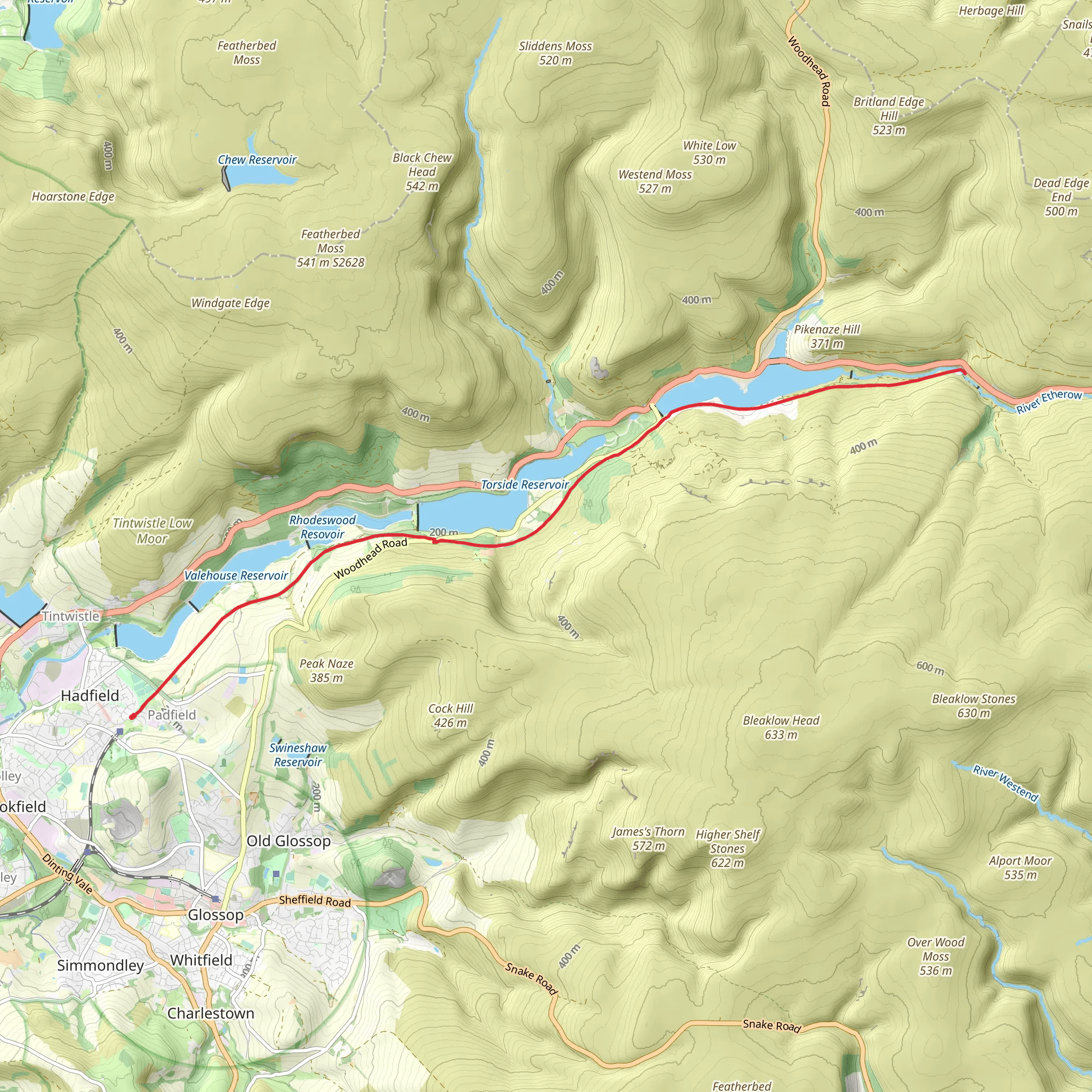Longdendale Trail mobile static map