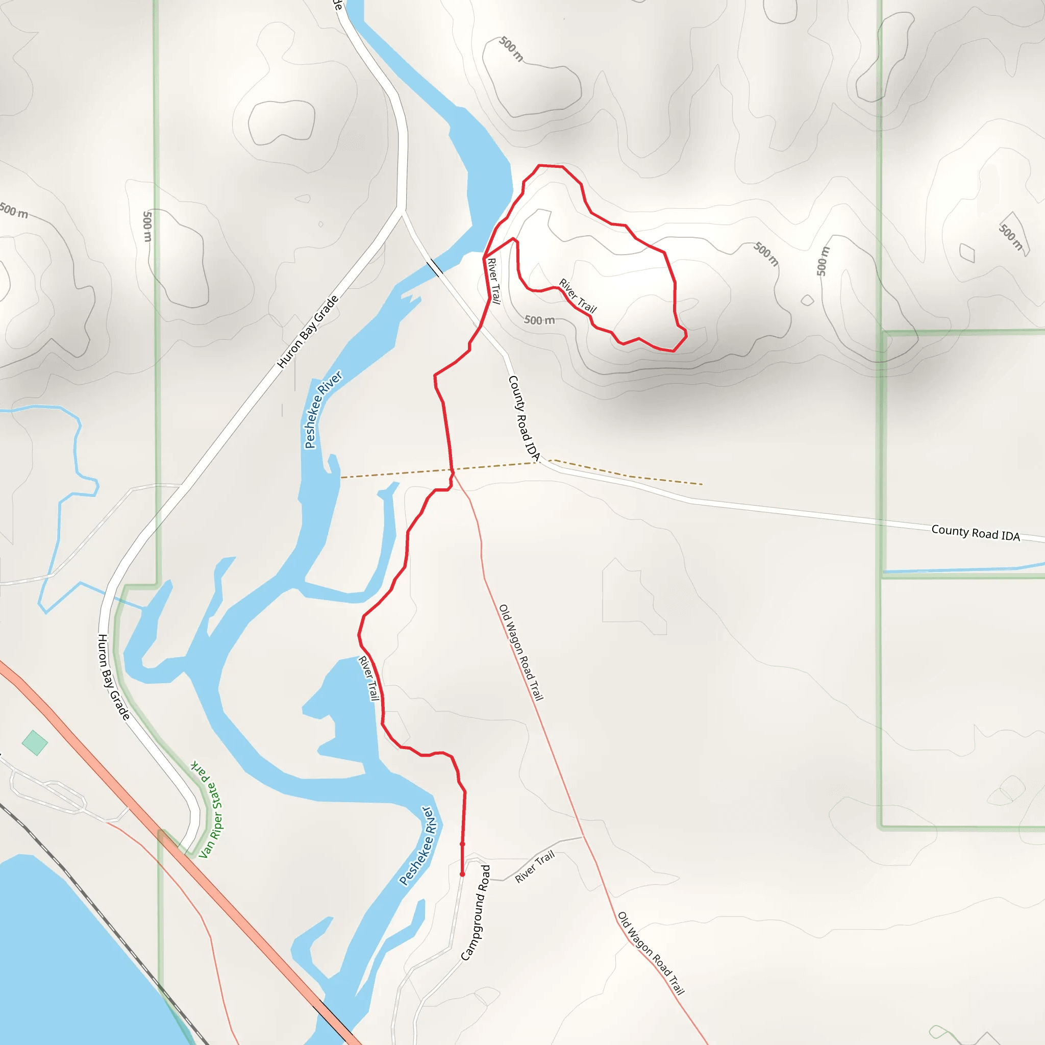 River Loop Trail mobile static map