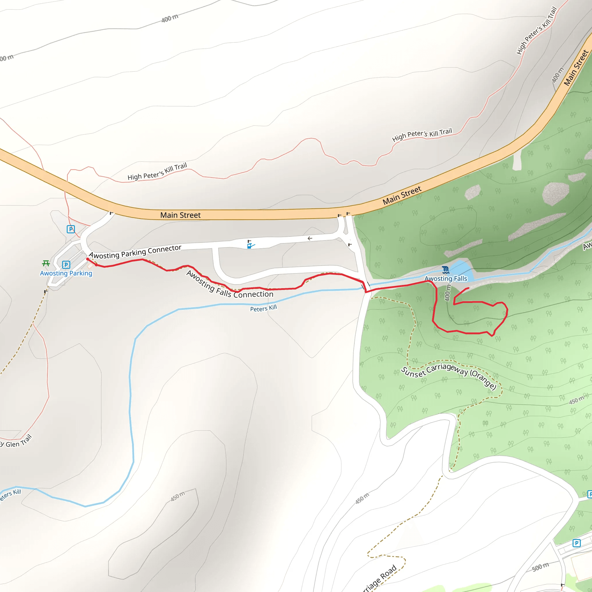 Peterskill Falls Trail mobile static map