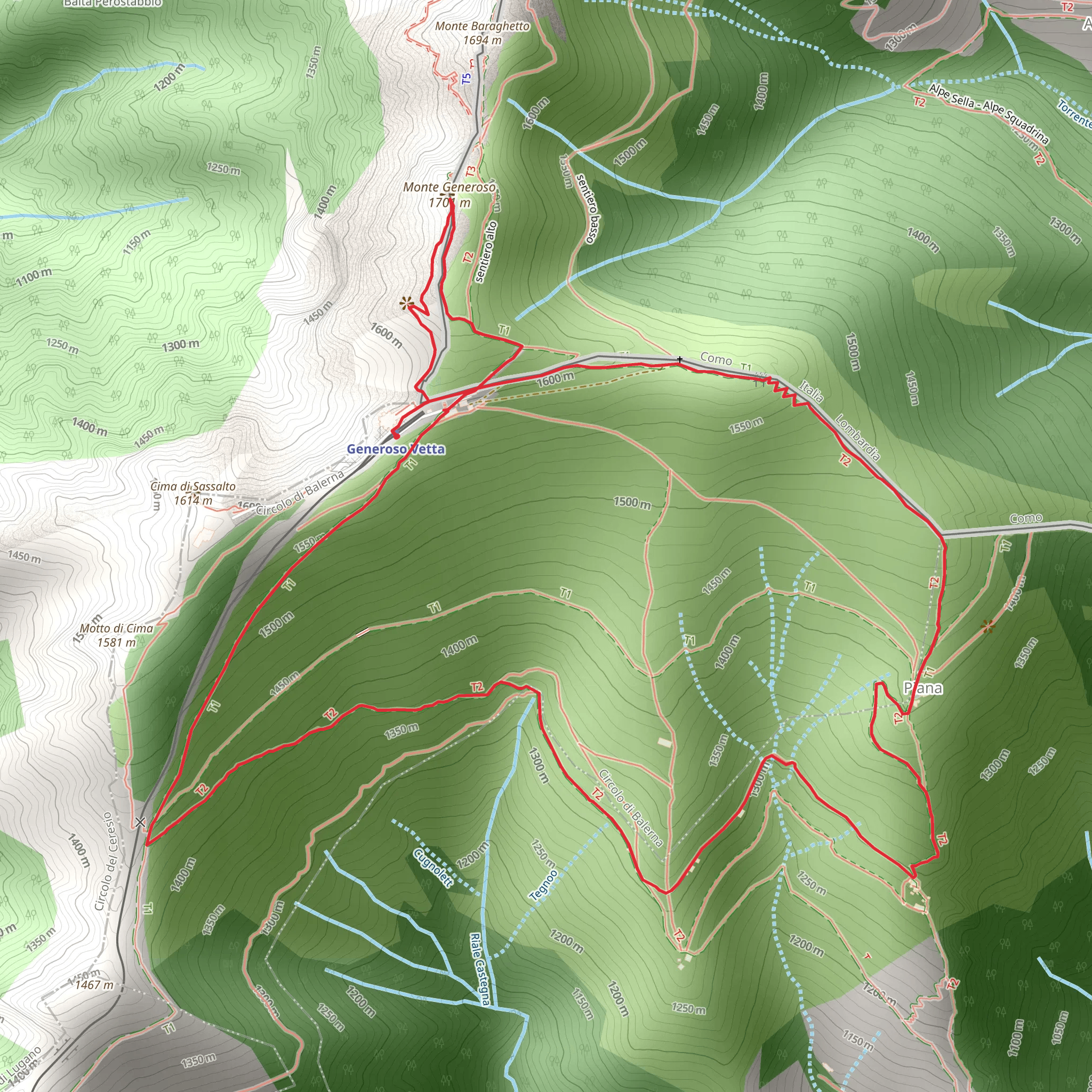 Monte Generoso Loop Trail mobile static map