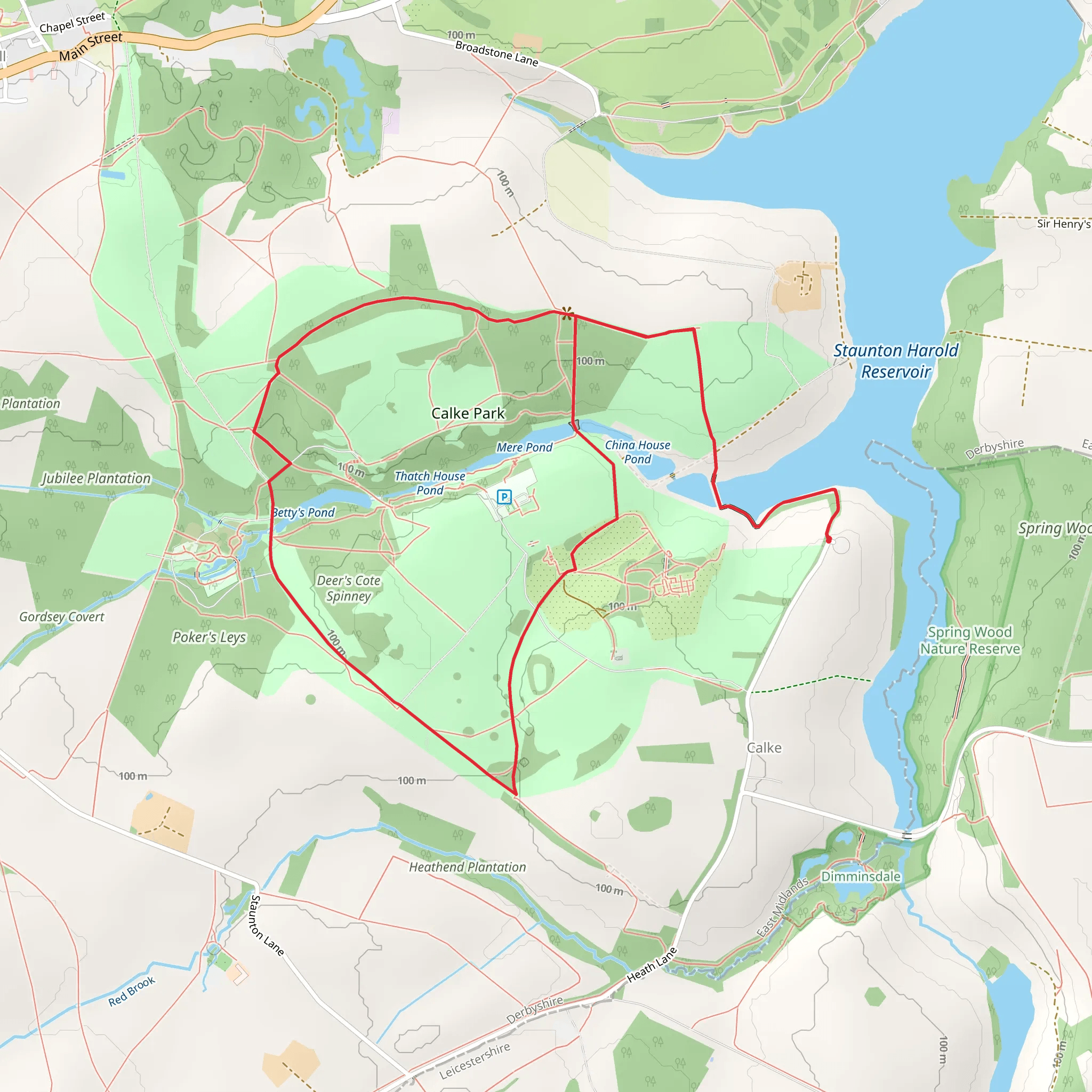 Calke Park Loop mobile static map