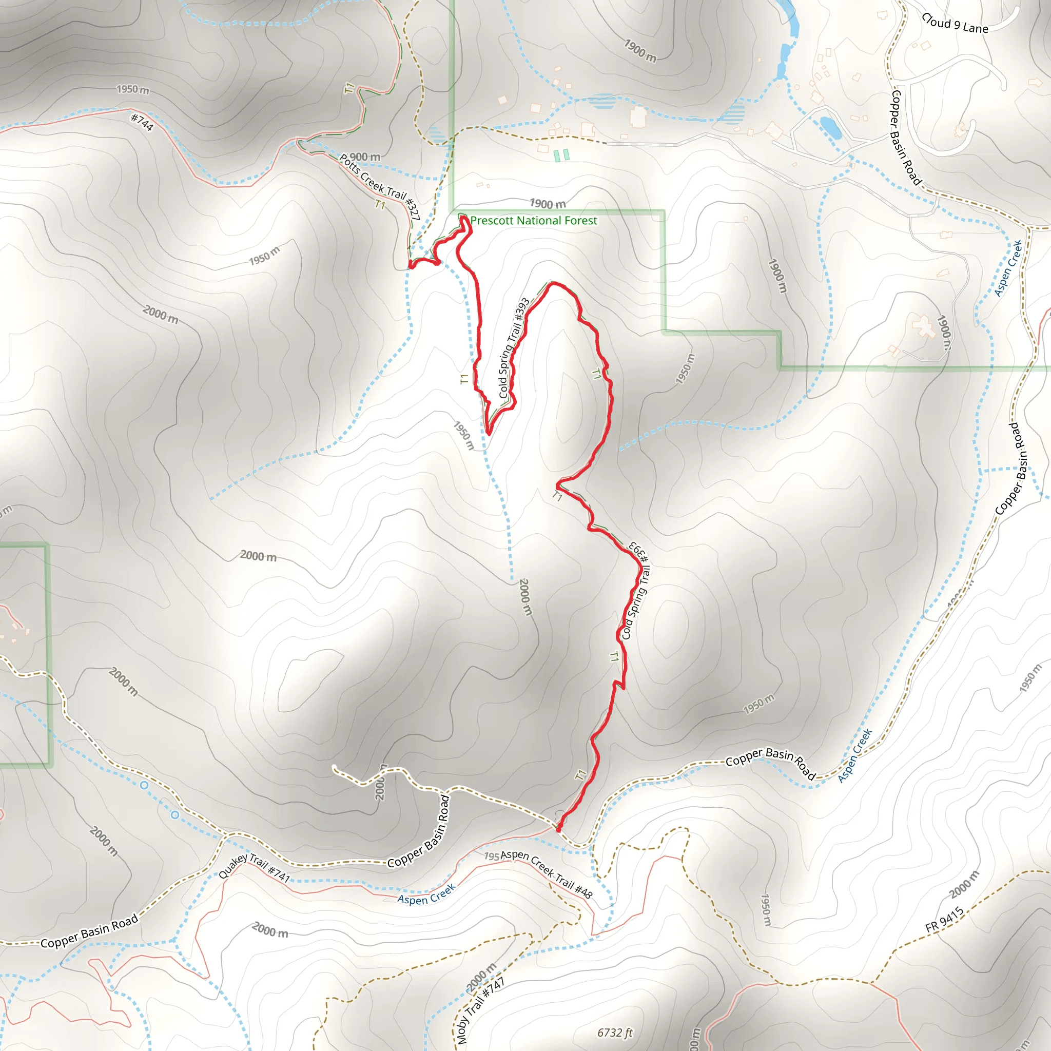 Cold Springs Trail mobile static map