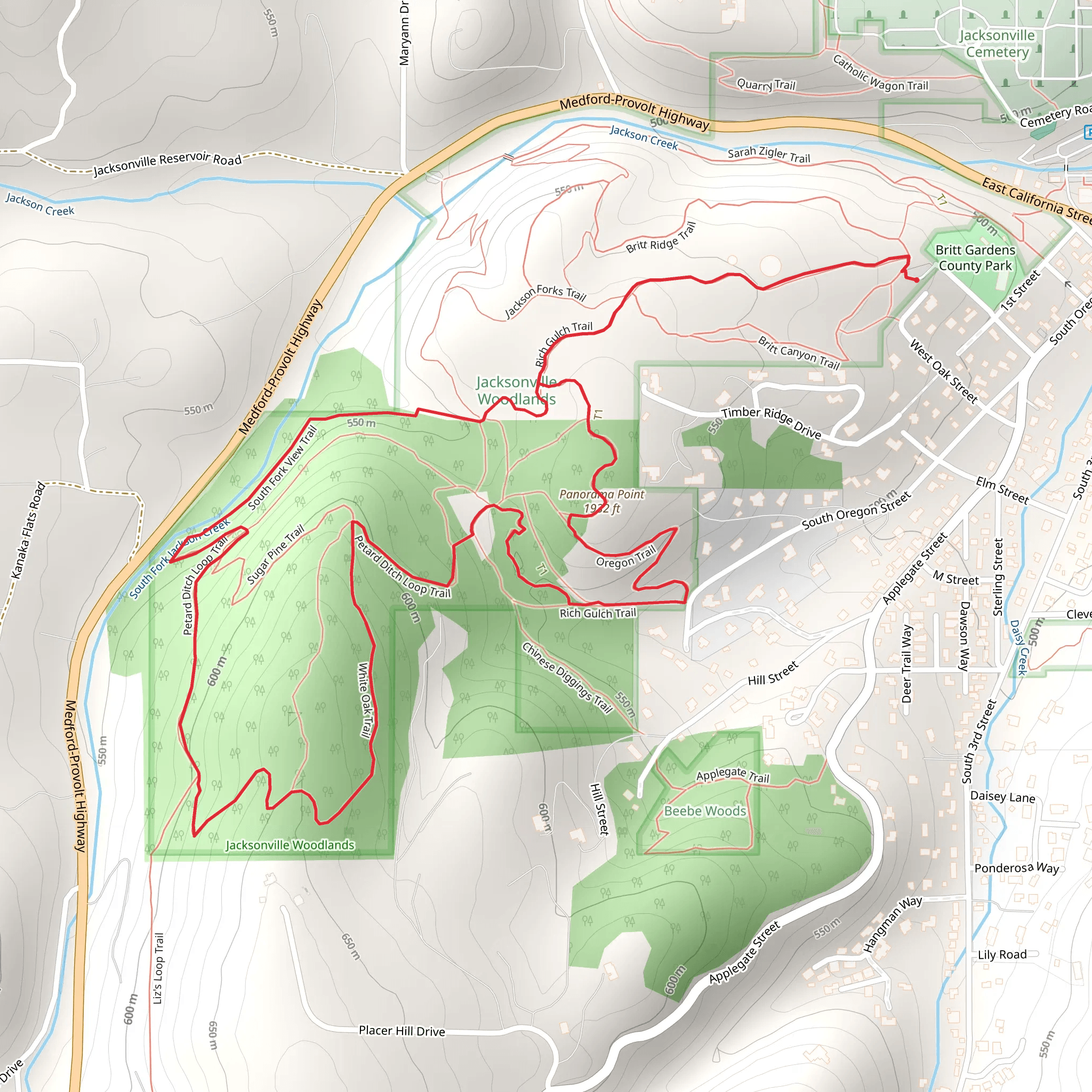 Rich Gulch and Petard Ditch Loop Trail mobile static map
