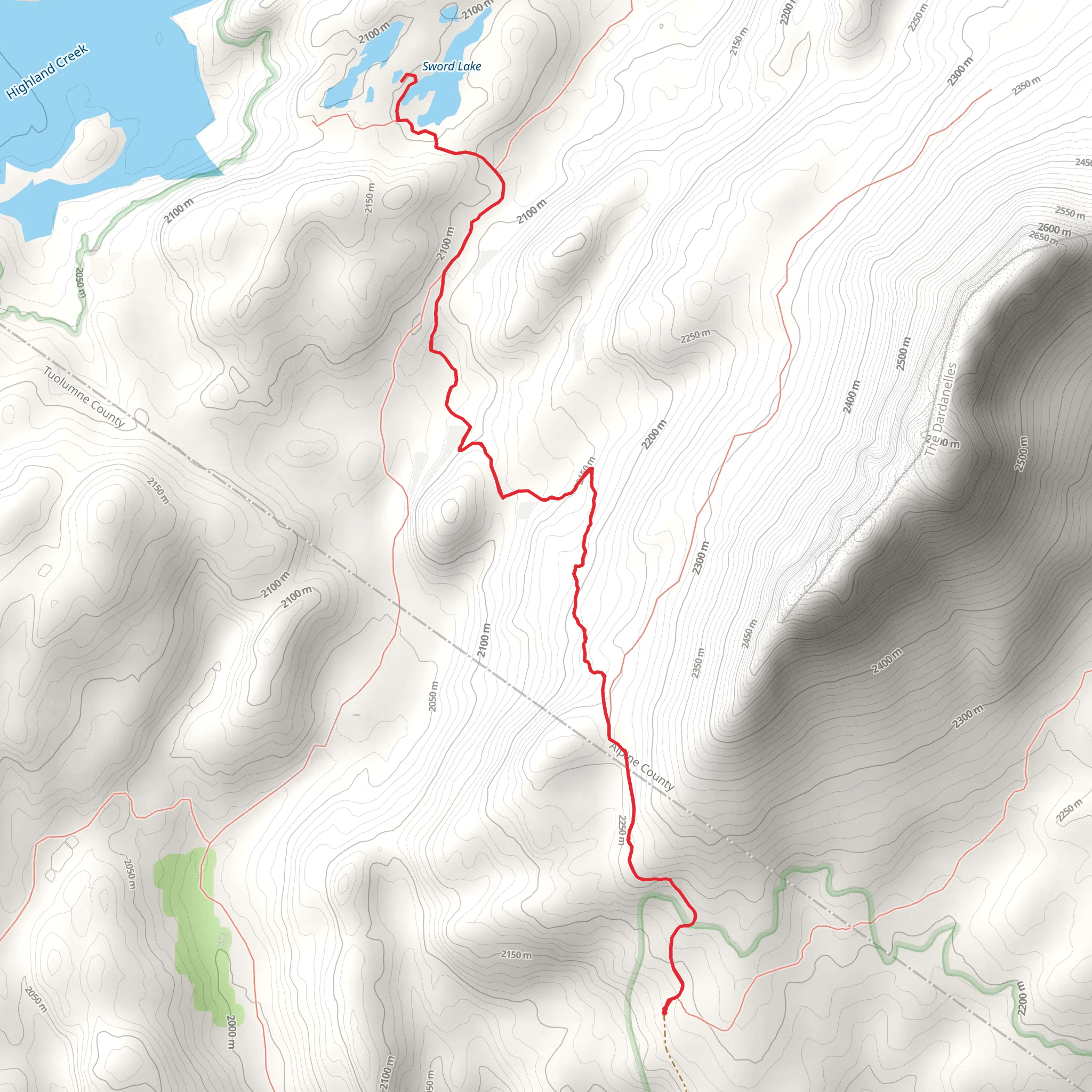 Sword Lake via County Line Trail mobile static map