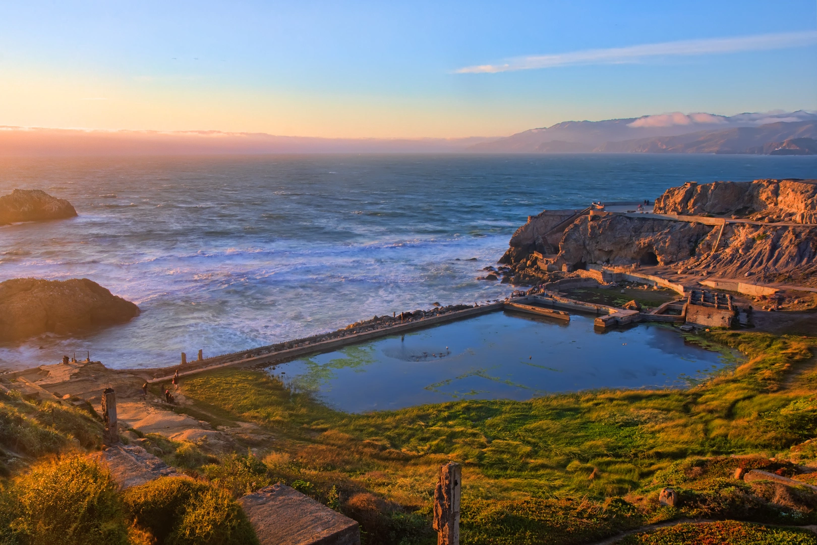 An image depicting the trail California Coastal and Sutro Baths Upper Loop Trail and its surrounding area.
