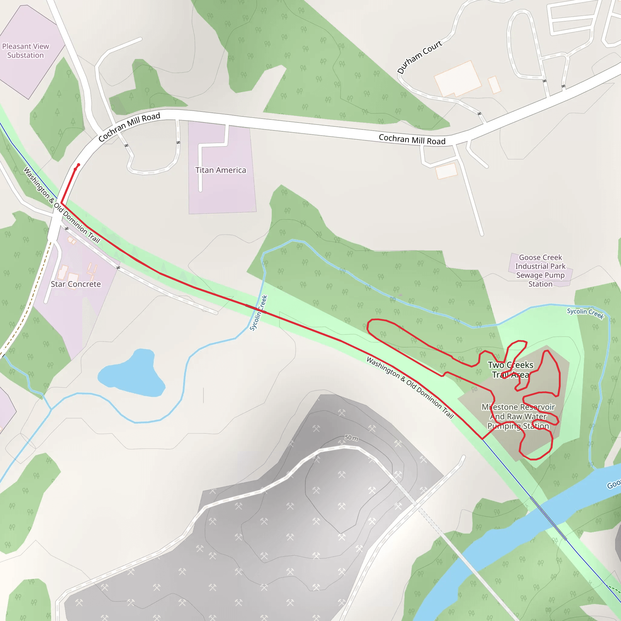 Two Creeks Loop Trail mobile static map
