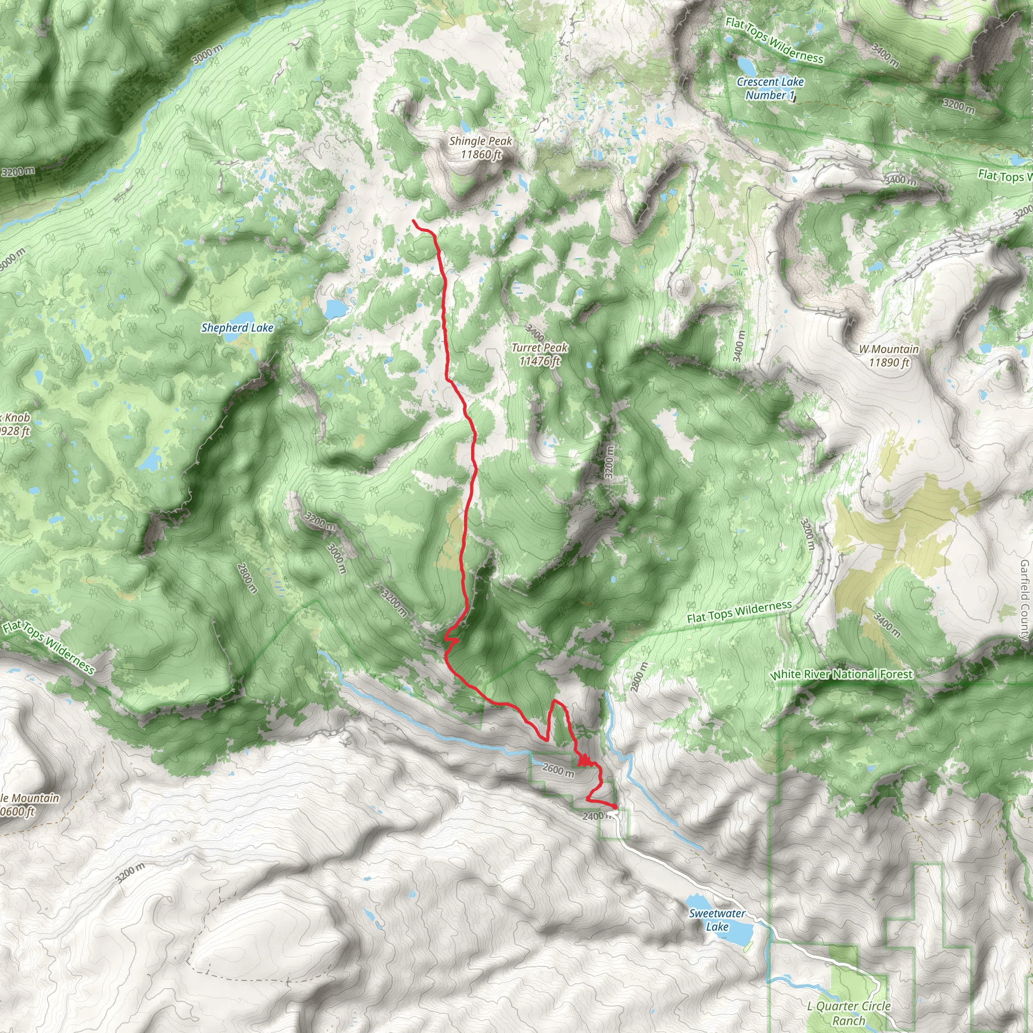 Shingle Peak Trail mobile static map