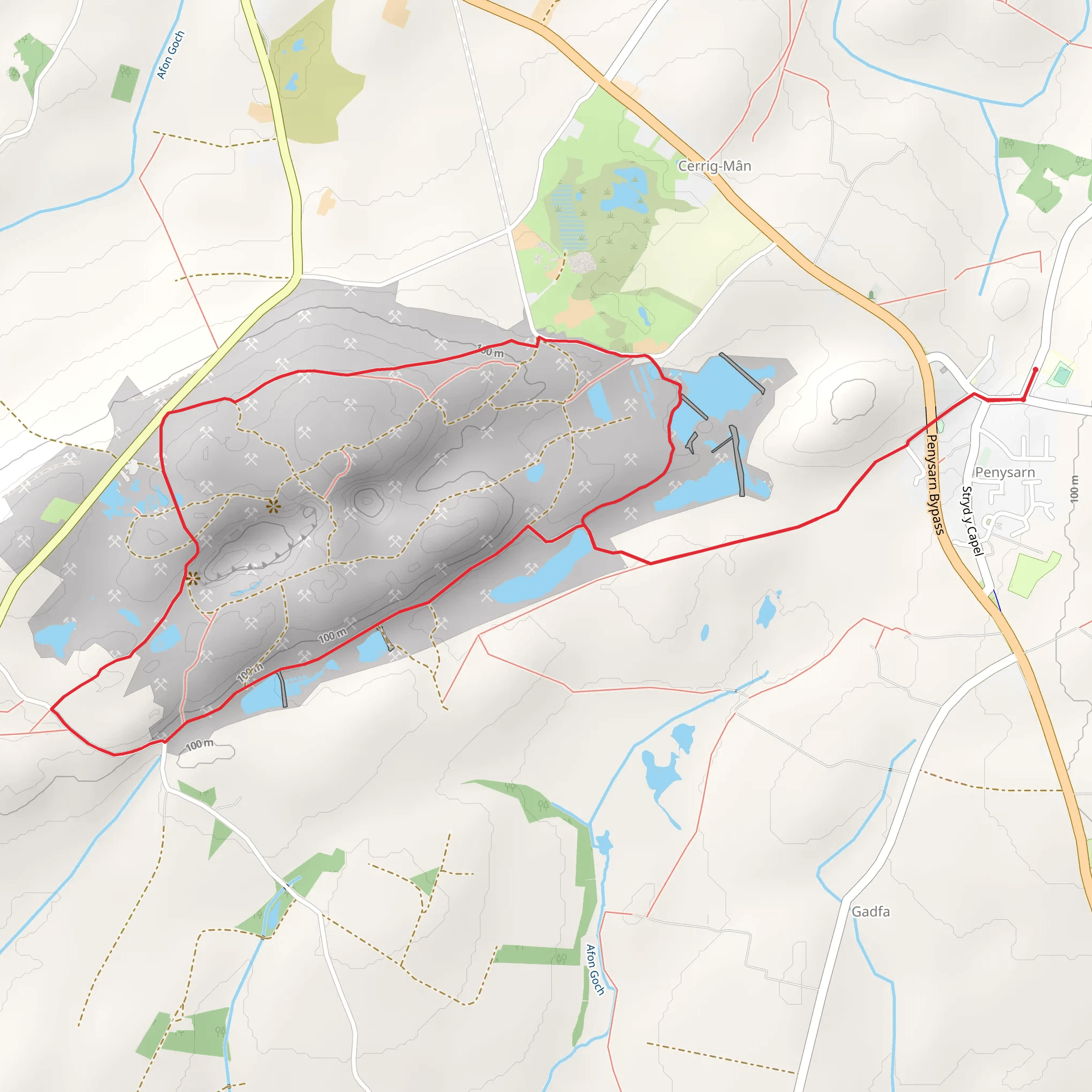 Parys Mountain Loop mobile static map