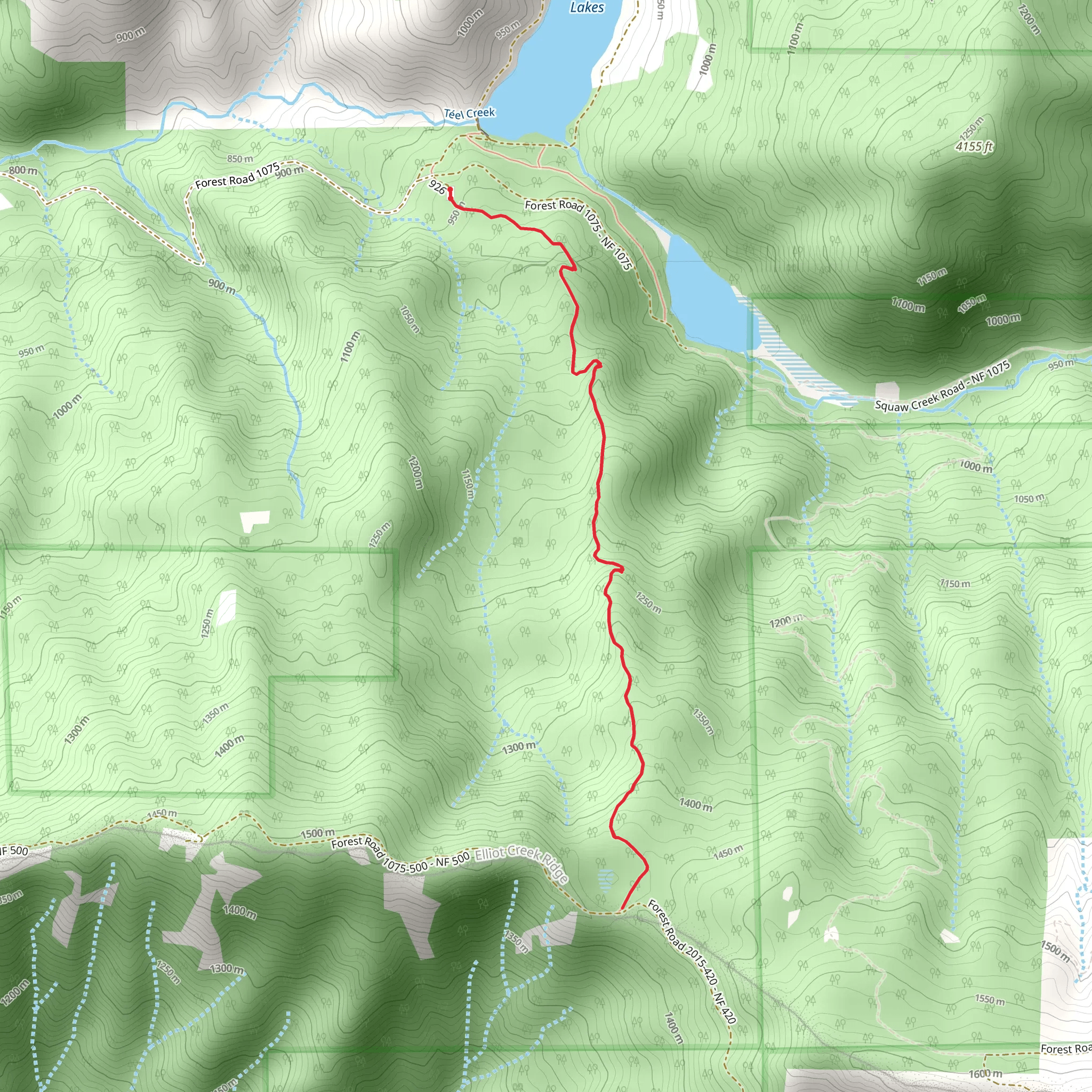Summit Lake Trail - Acorn Woman Lakes mobile static map