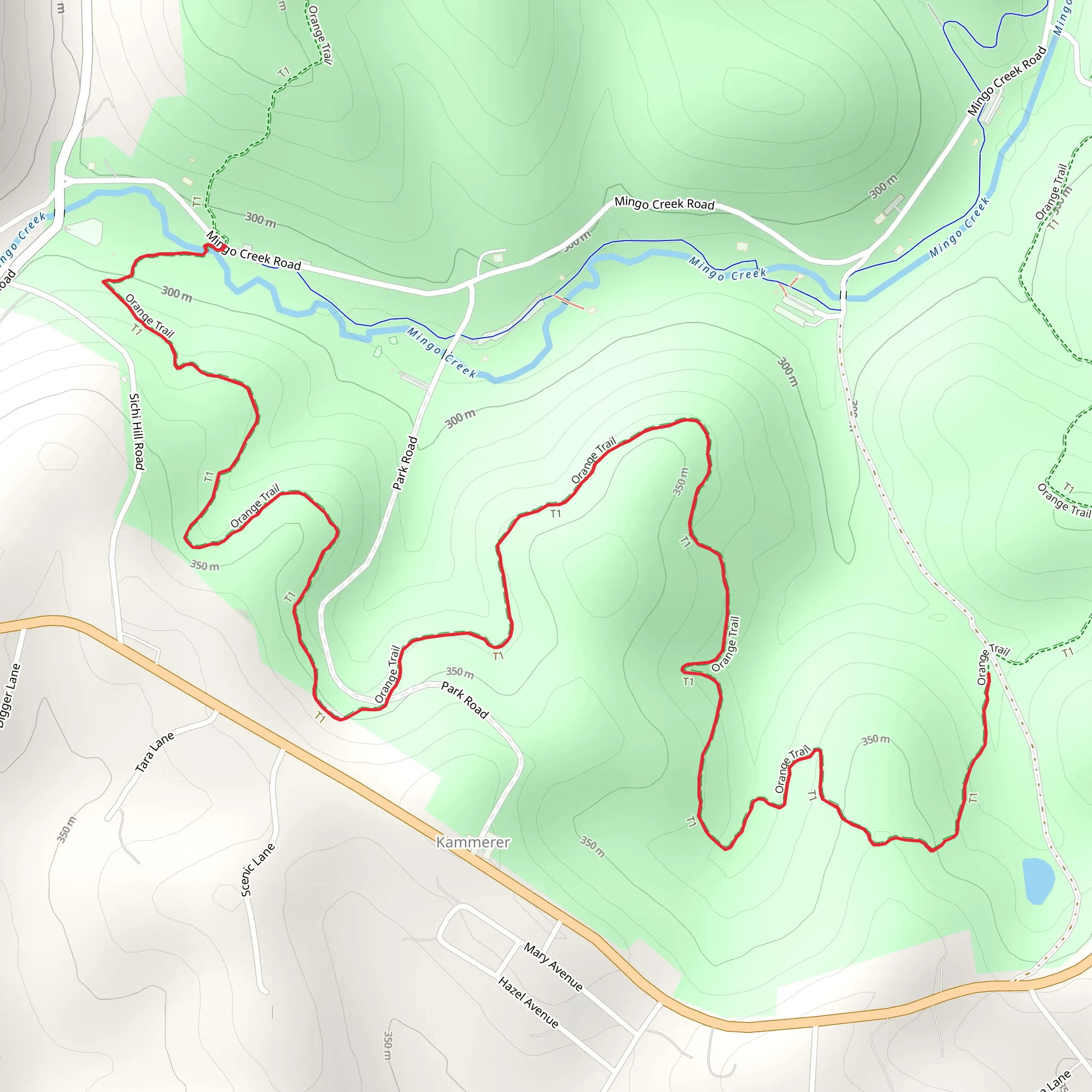 Orange Trail via Mingo Creek Road mobile static map