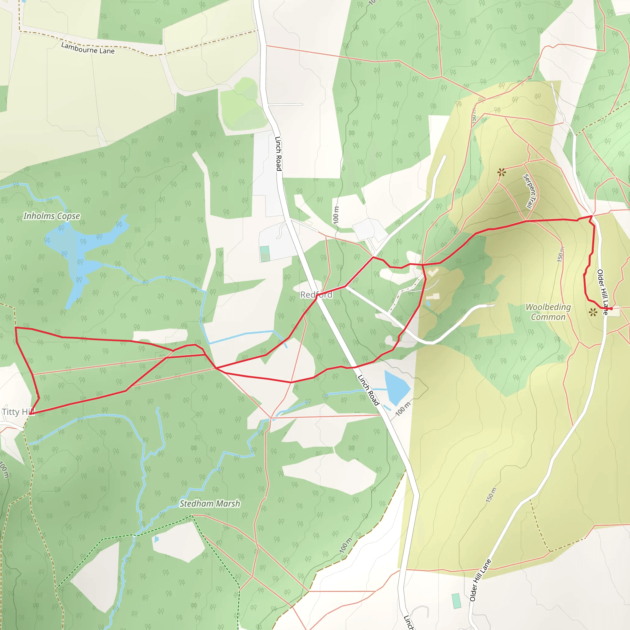Woolbeding Common mobile static map