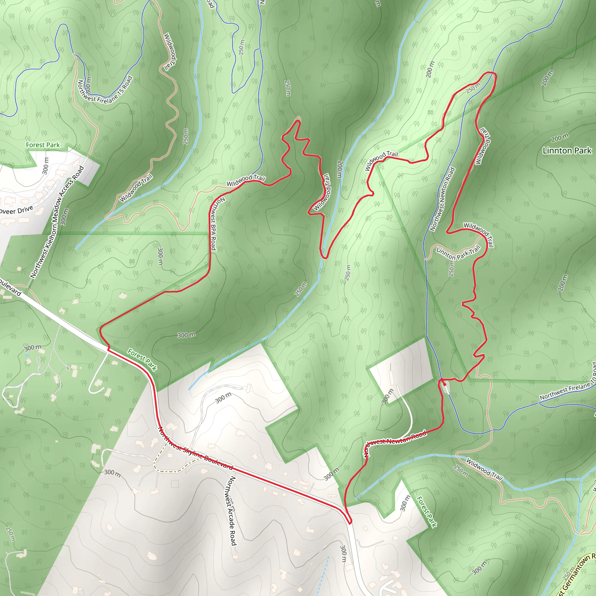 Wildwood Trail and Northwest Skyview Boulevard Loop mobile static map
