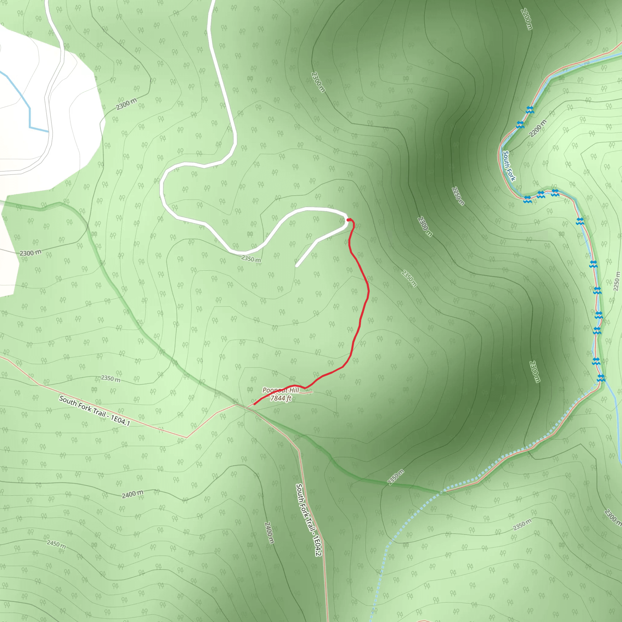 Poopout Hill Trail mobile static map