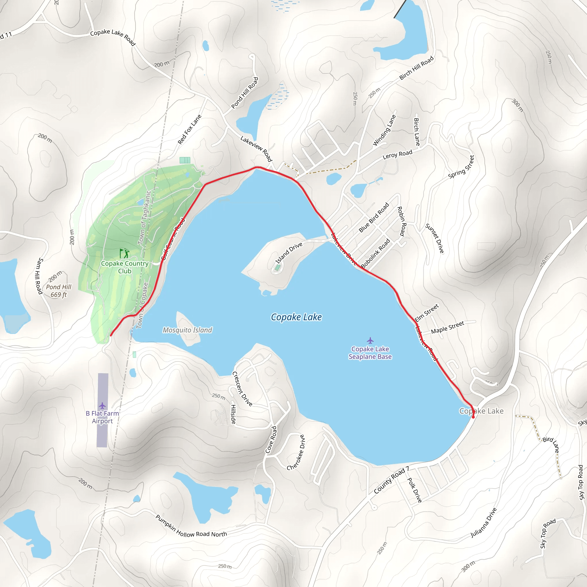 Walk along Copake Lake mobile static map