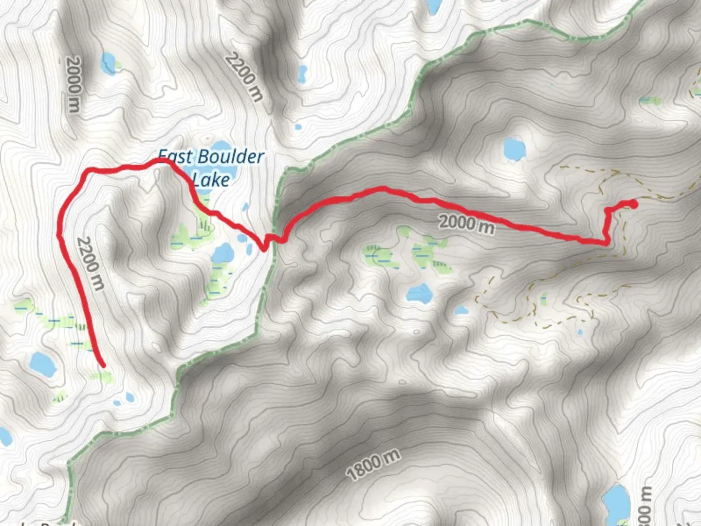 An image depicting the trail Boulder Tie Trail via PCT and its surrounding area.
