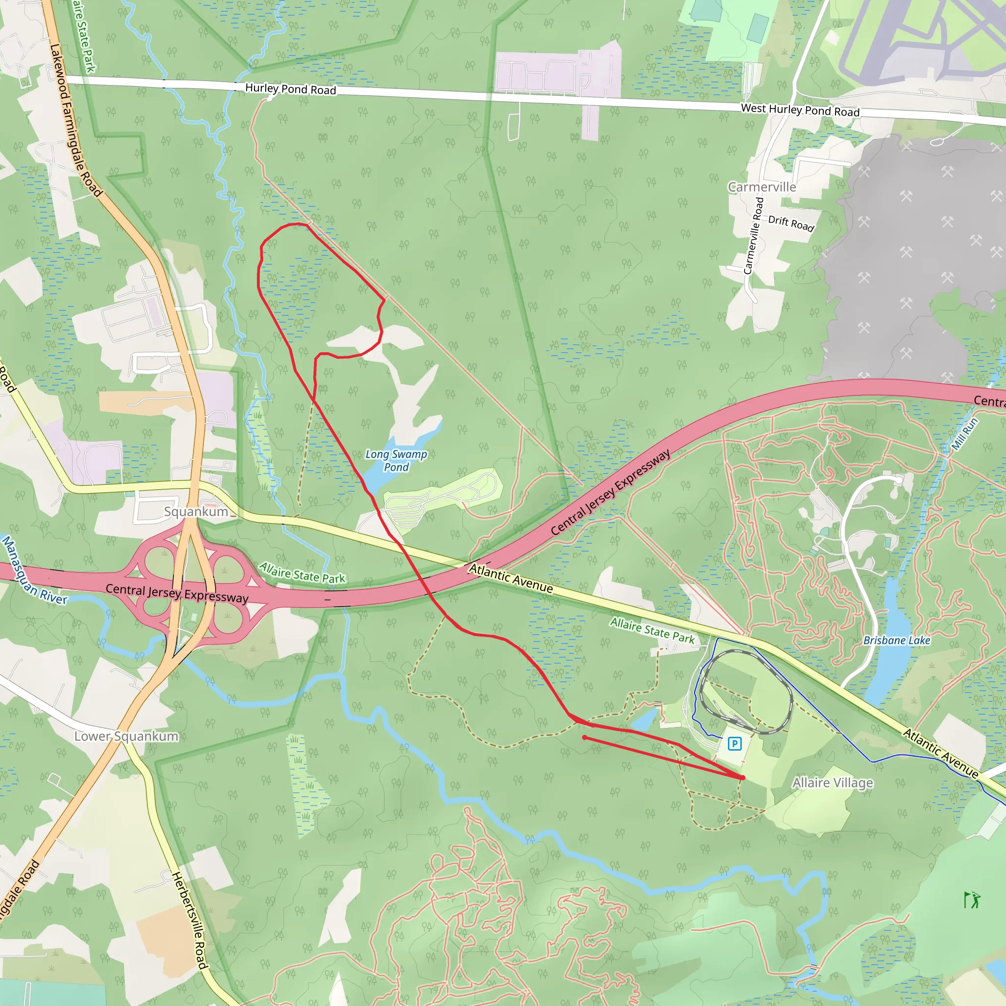 Long Swamp Pond via Allaire Road mobile static map