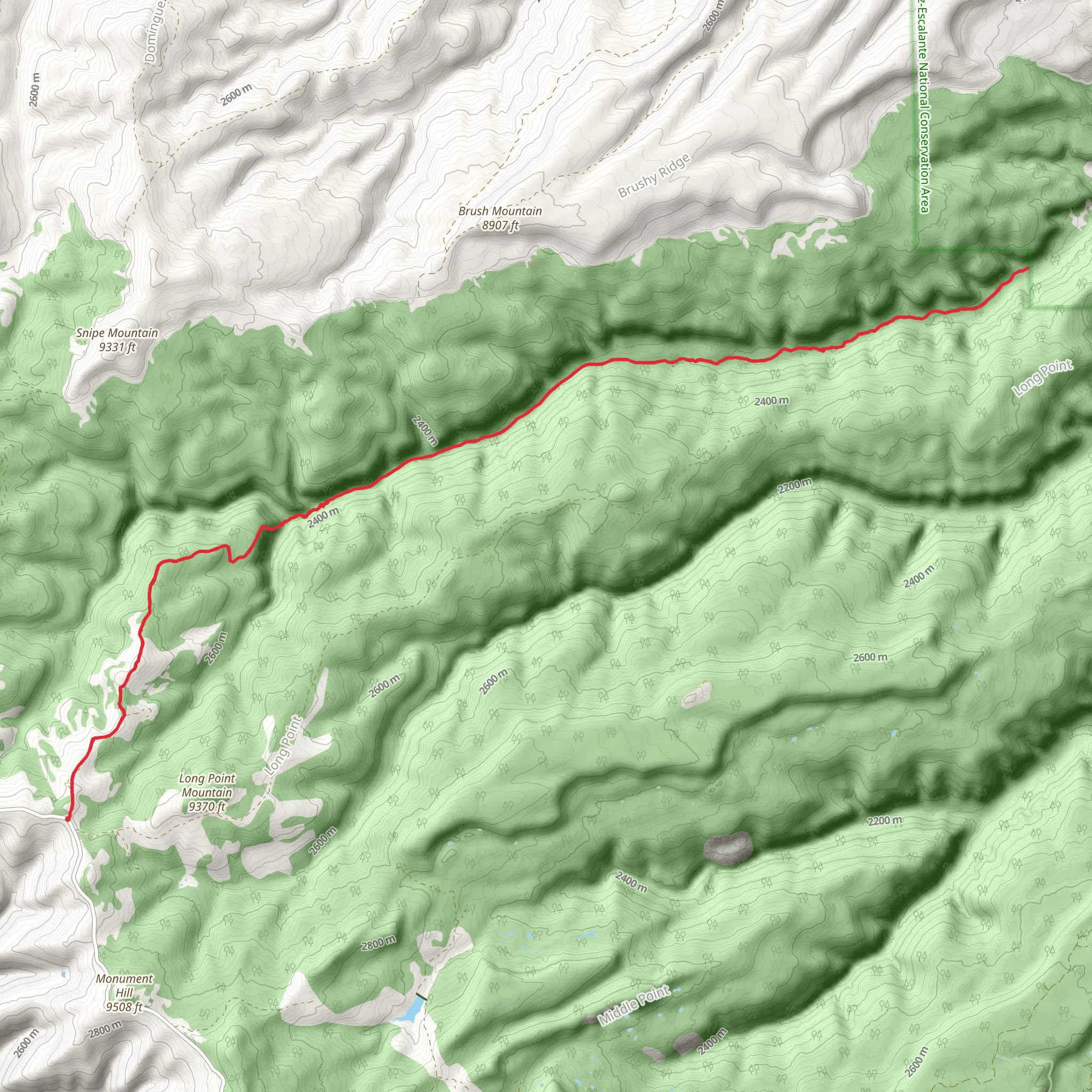 Short Point Trail mobile static map