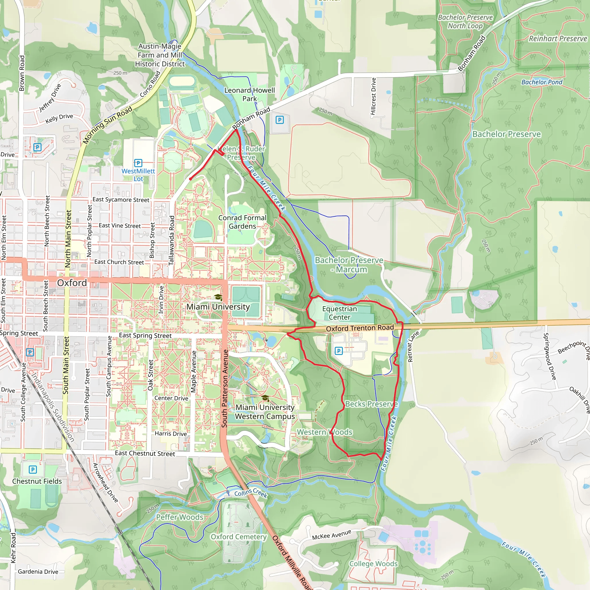 Walk along Four Mile Creek mobile static map