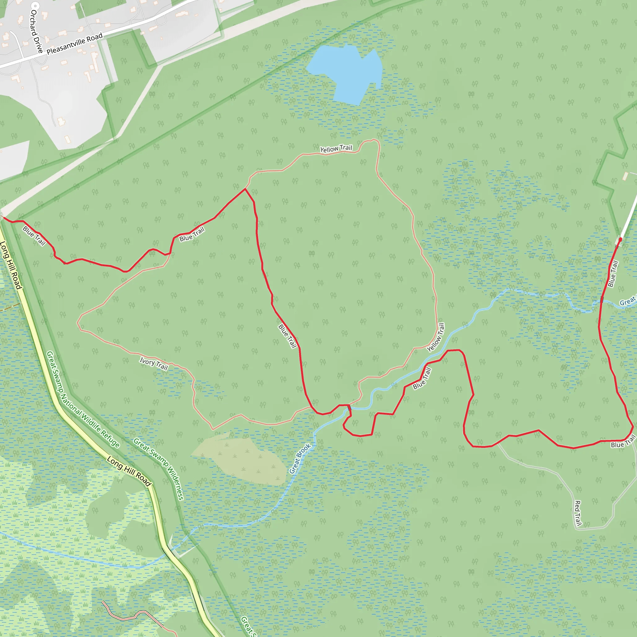 Blue Trail Out and Back mobile static map