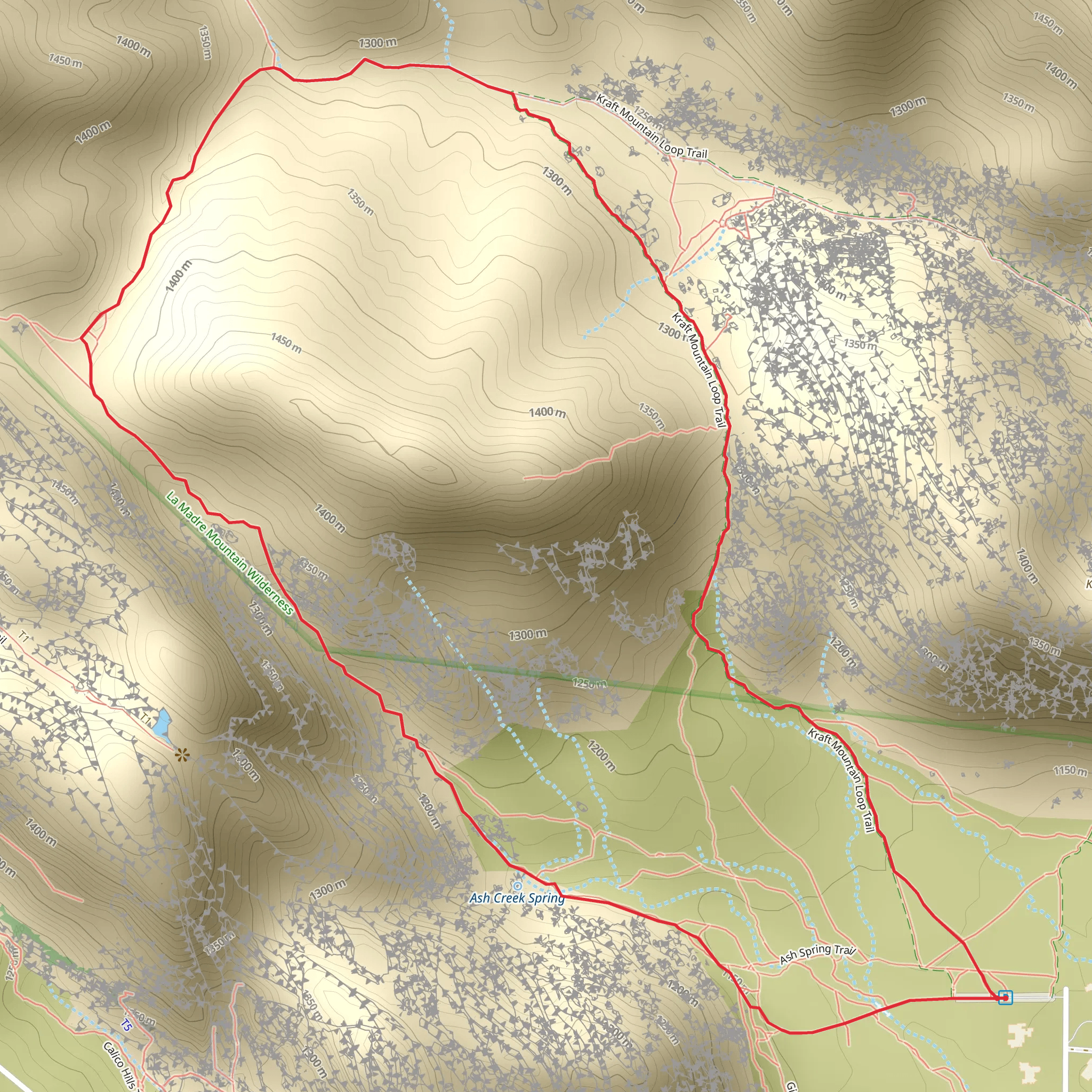 Kraft Mountain and Ash Canyon Loop mobile static map