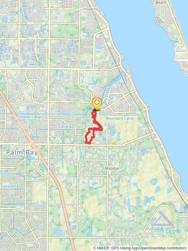 Red Trail and Blue Loop Trail - Malabar Scrub Sanctuary West mobile static map